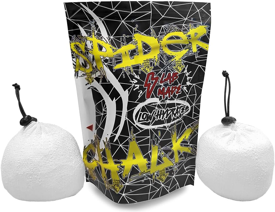 Refillable Climbing Chalk Ball 2-Pack, 3oz Each - Lab-Grade Premium Chalk for Powerlifting, Weightlifting, Extra Large 3oz Gym Chalk Sock for Improved Grip