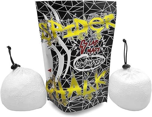 SPIDER CHALK Paquete de 2 bolas de tiza de escalada recargables, 3 onzas cada una, tiza prémium de grado de laboratorio para levantamiento de pesas,