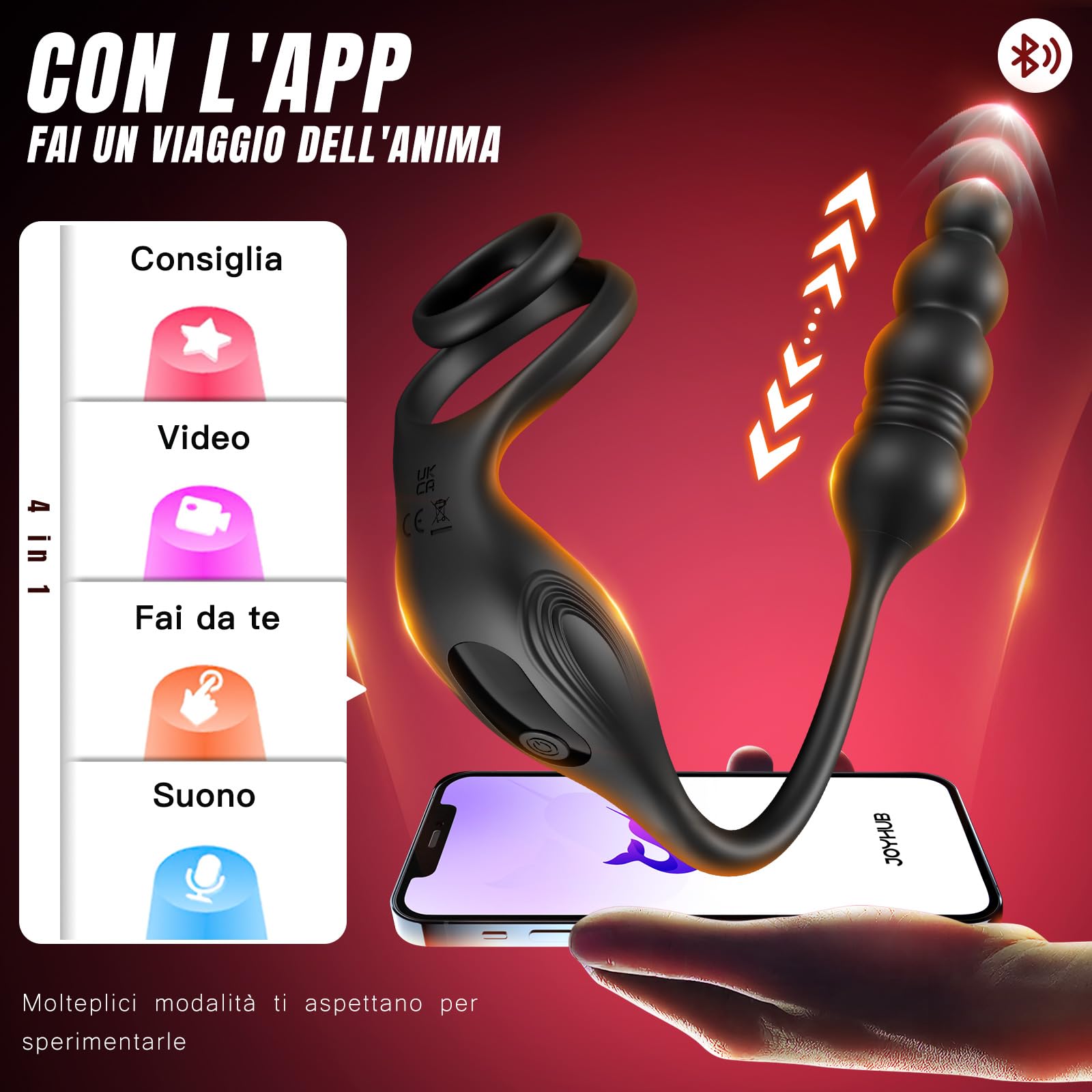 Vibratore per Uomo Stimolatore Prostata Anal Plug Sex Toys, Vibratore Anale Dildo Anale Plug Analesex Toy con Telecomando, Sex Toy Uomo Donna Butt Plug 9 Mode Télescopique & Vibrations Interazione AI