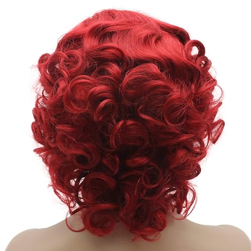 Miniatura 4 de Lushy Peluca roja corta resistente al calor peluca sintética de encaje frontal de densidad pesada
