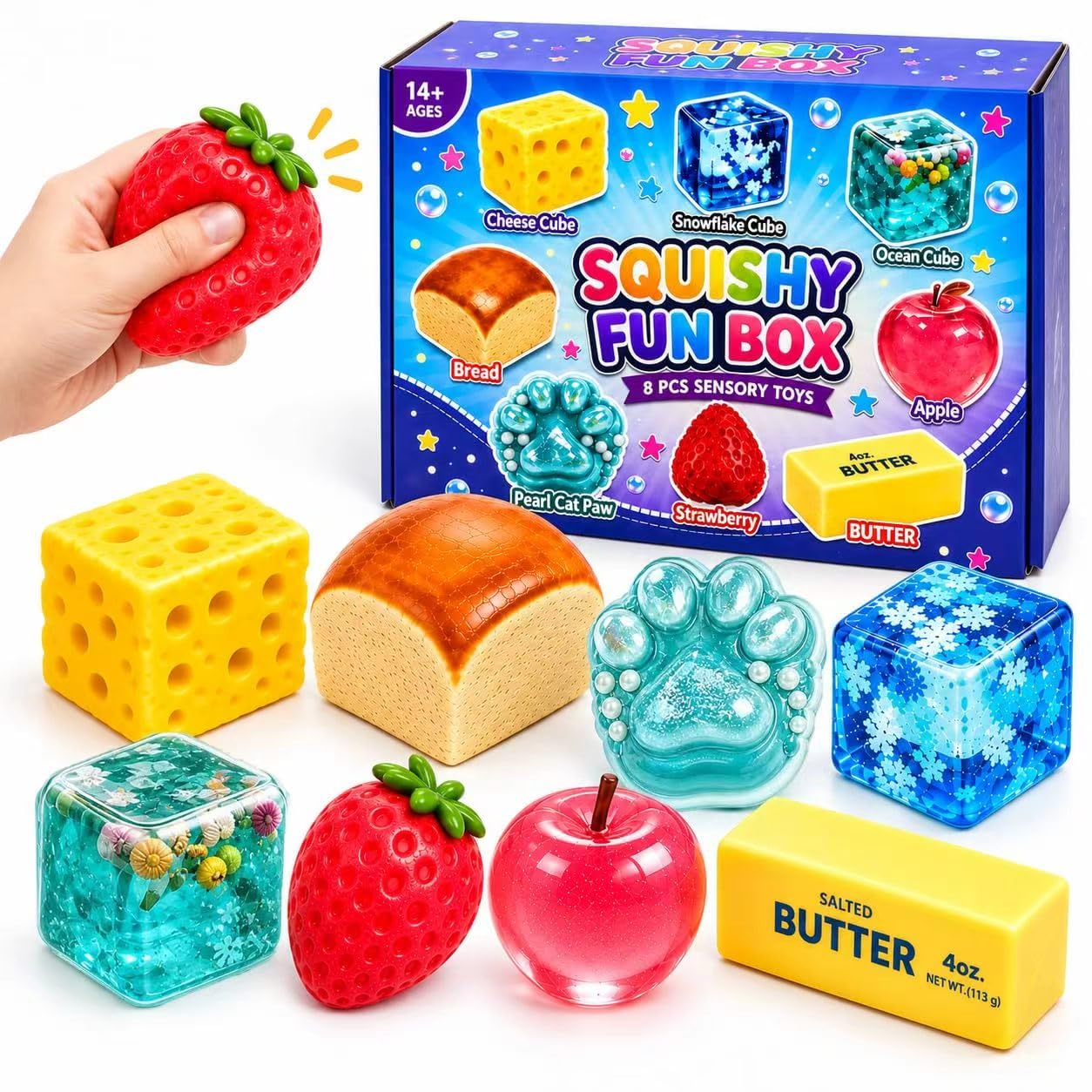 Squishy Mystery Box - 8 Pcs Fidget Set