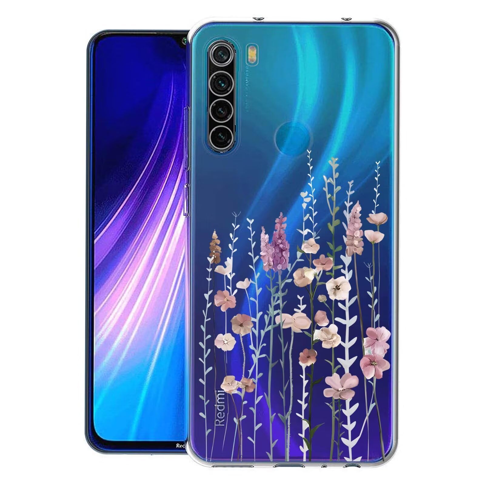 Kaywzo Handyhülle Für Xiaomi Redmi Note 12 Pro 5G - Transparent Mit Blumenmuster, TPU, Stoßfest