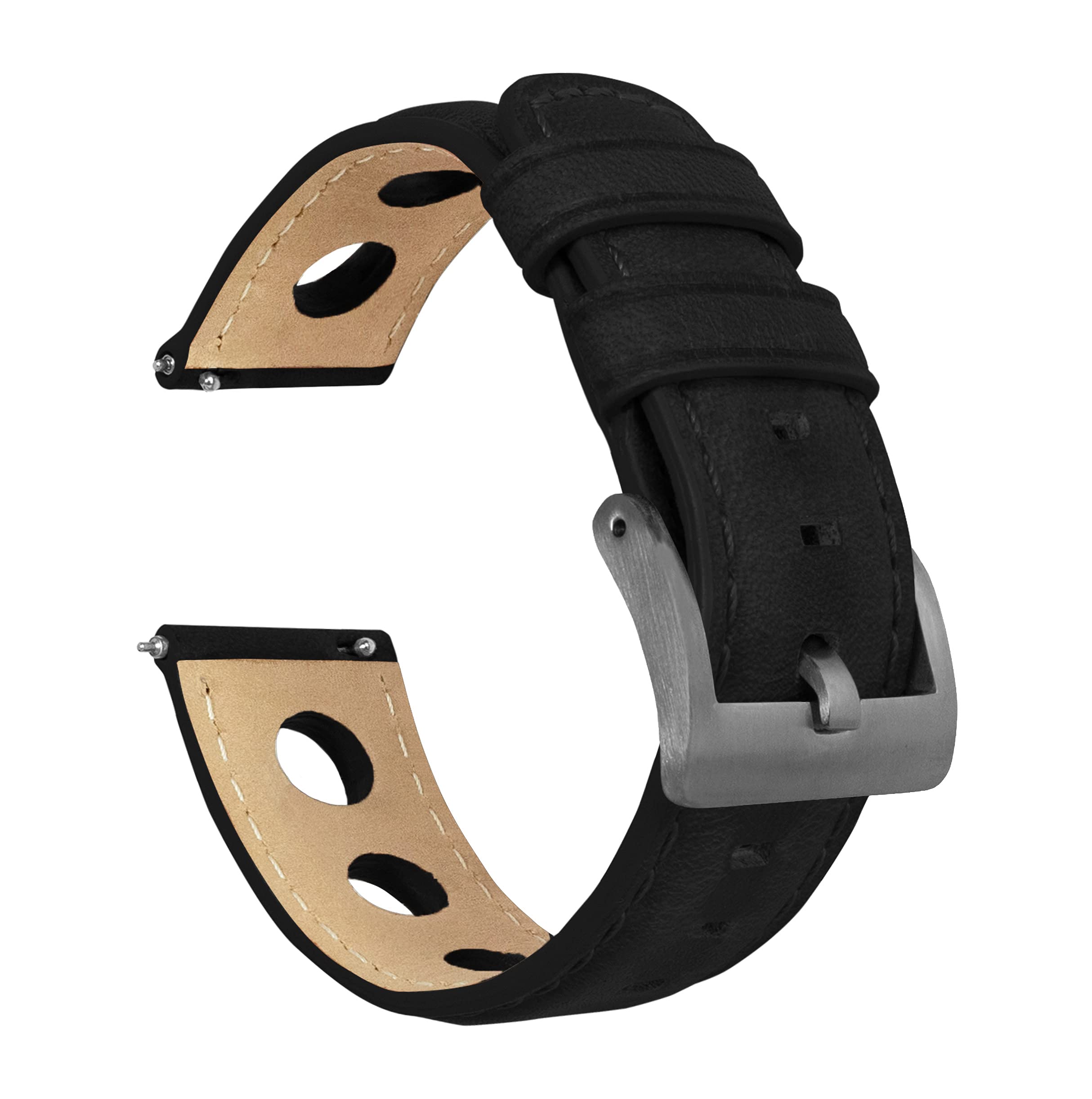 Barton Racing &amp; Rally Horween Leather Straps with Integrated Quick Release Spring Bars - Watch Bands