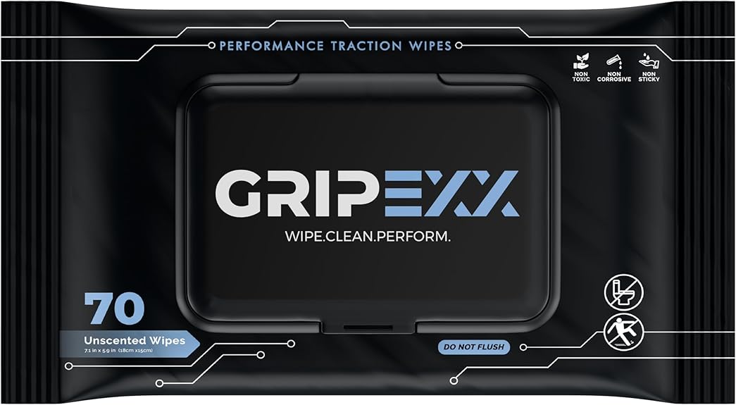 GRIPEXX 70 Shoe Wipes, Removes Dirt, Grime & Provides