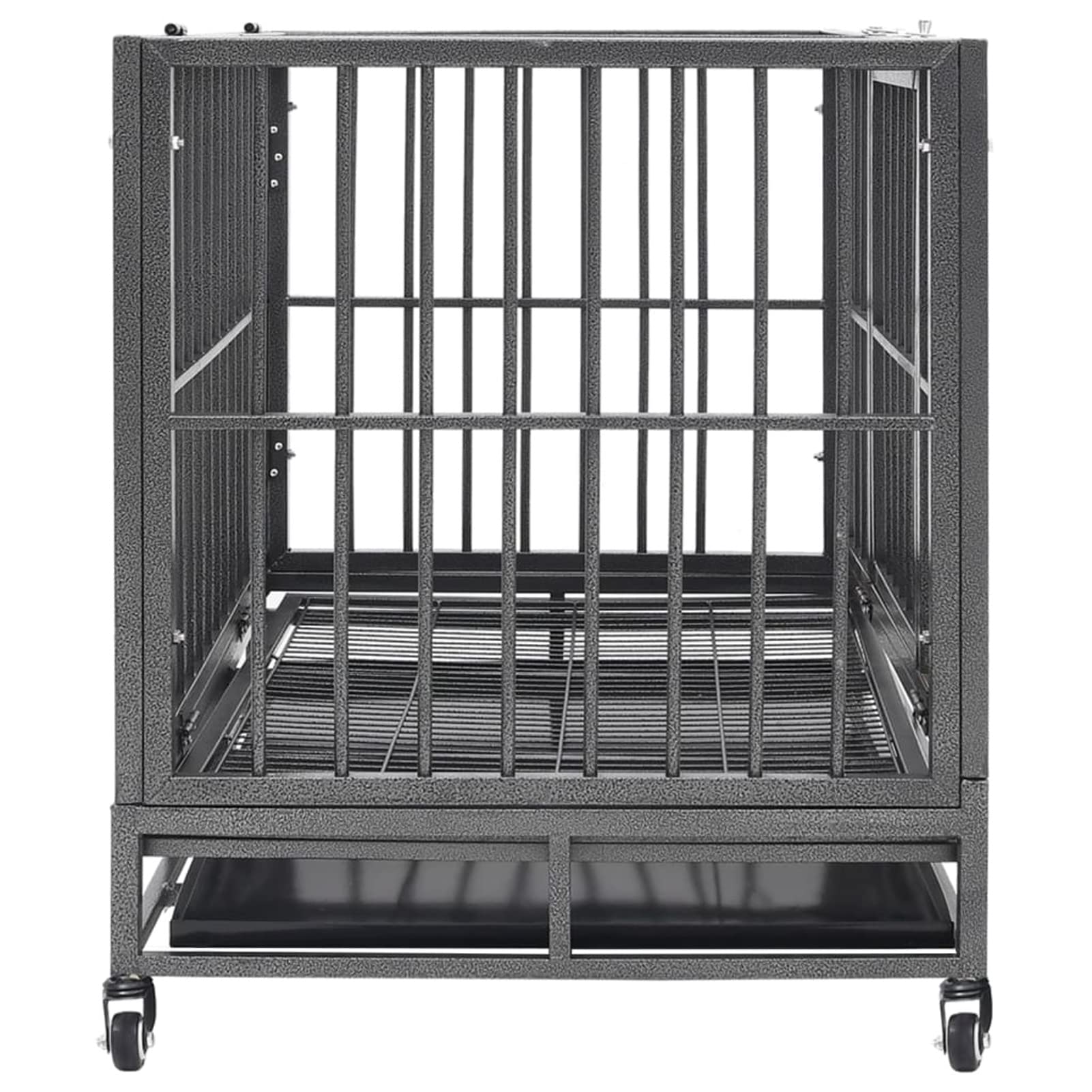 Homgoday Klatka dla psa, klatka dla psa ze stalowymi kołami 102 x 72 x 85 cm, klatka dla psa wewnętrzna klatka dla psa Kennel dla psów klatki dla psów ogrodzenie dla psów na zewnątrz