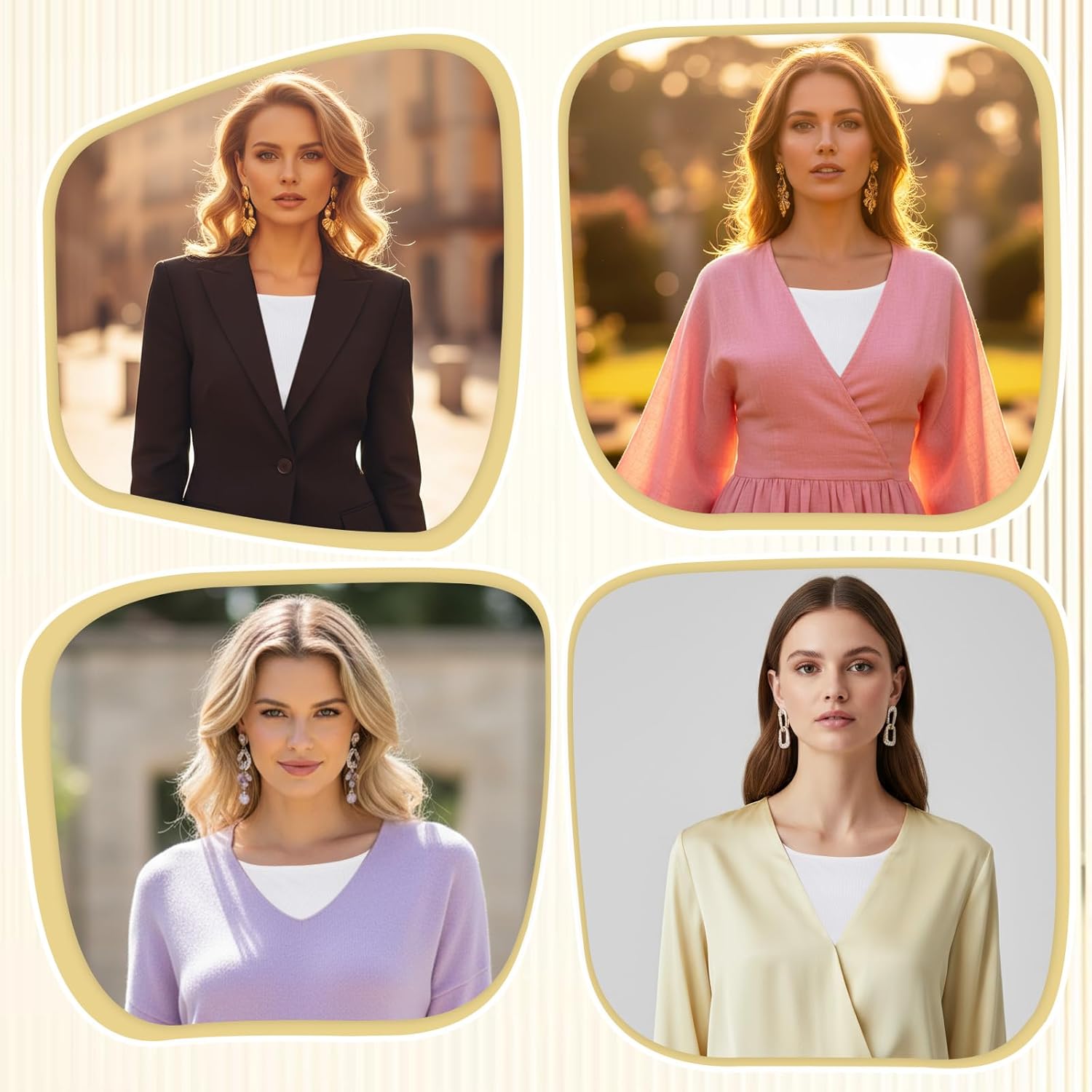 Lace Cleavage Cover up for Low Neckline, Fake Collars for Women, Detachable Modesty Panel Cleavage Cover for Low Cut Dresses Crew Collar Under Blouses Favors - Image 6