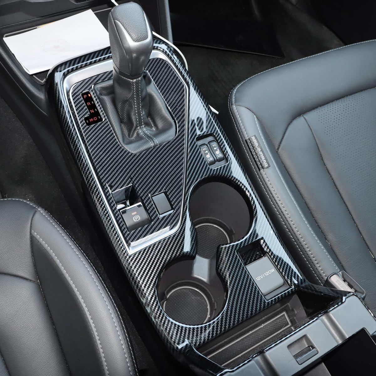 INTGET 3PCS Carbon Fiber Interior Accessories for 2024 2025 2026 Subaru Crosstrek/Subaru Impreza Accessories, Big Gear Panel Cover, Small Gear Panel Cover, Navigation Screen Panel Cover (3PCS)