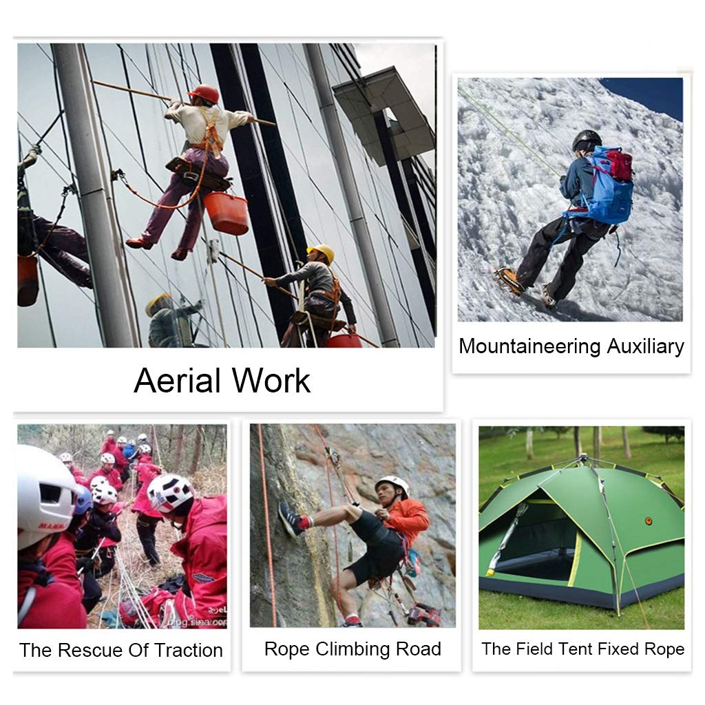 Kletterseil Grünes multifunktionales Sicherheitsseil 10 mm/12 mm/14 mm Kletterseil, Klettern, Bouldern, Outdoor-Abenteuer, Wandern, Camping, Utility-Nylonseil (Größe: 10 mm–30 m)