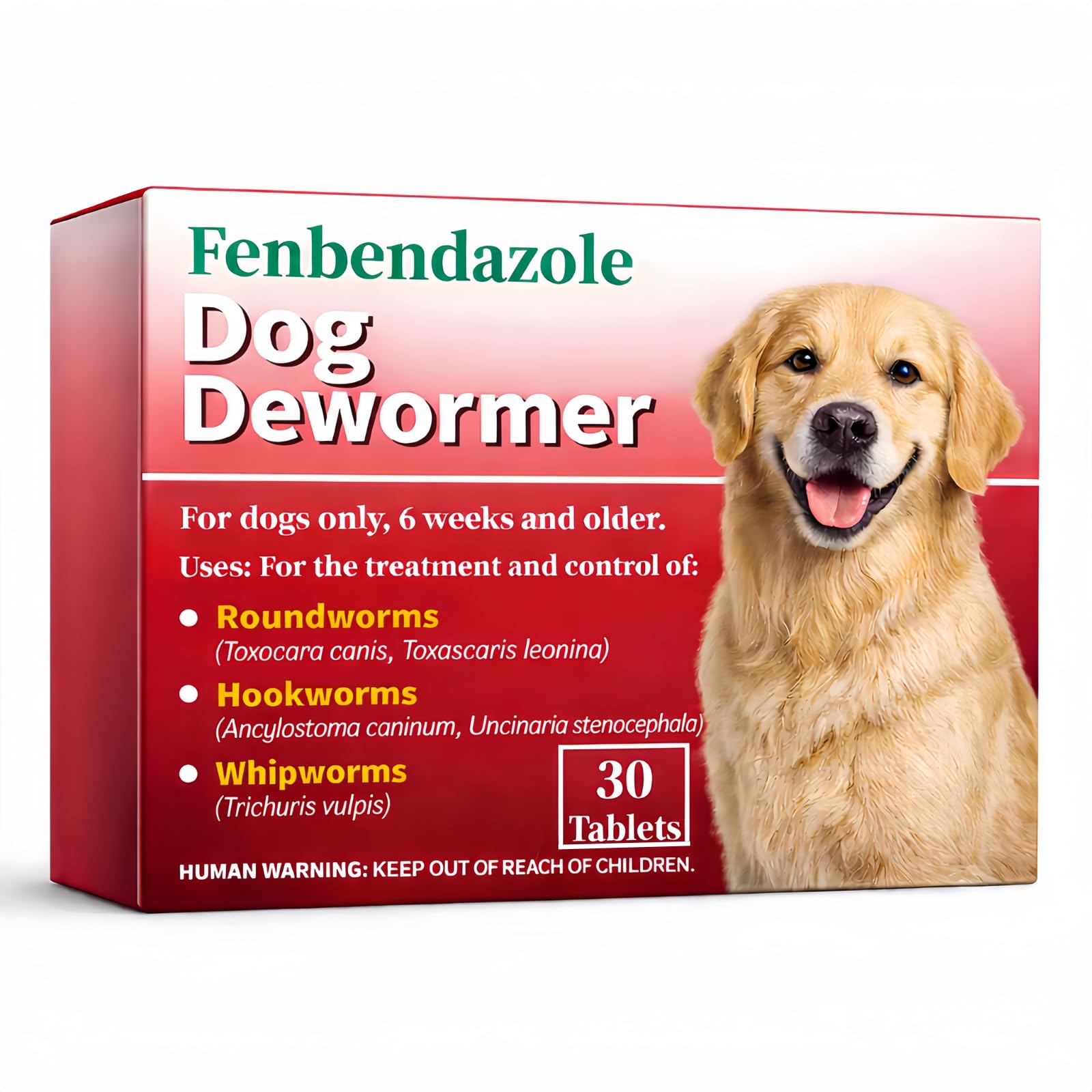 Dewormer for Dogs, Fenbendazole for Tapeworms, Roundworms &amp; Hookworms