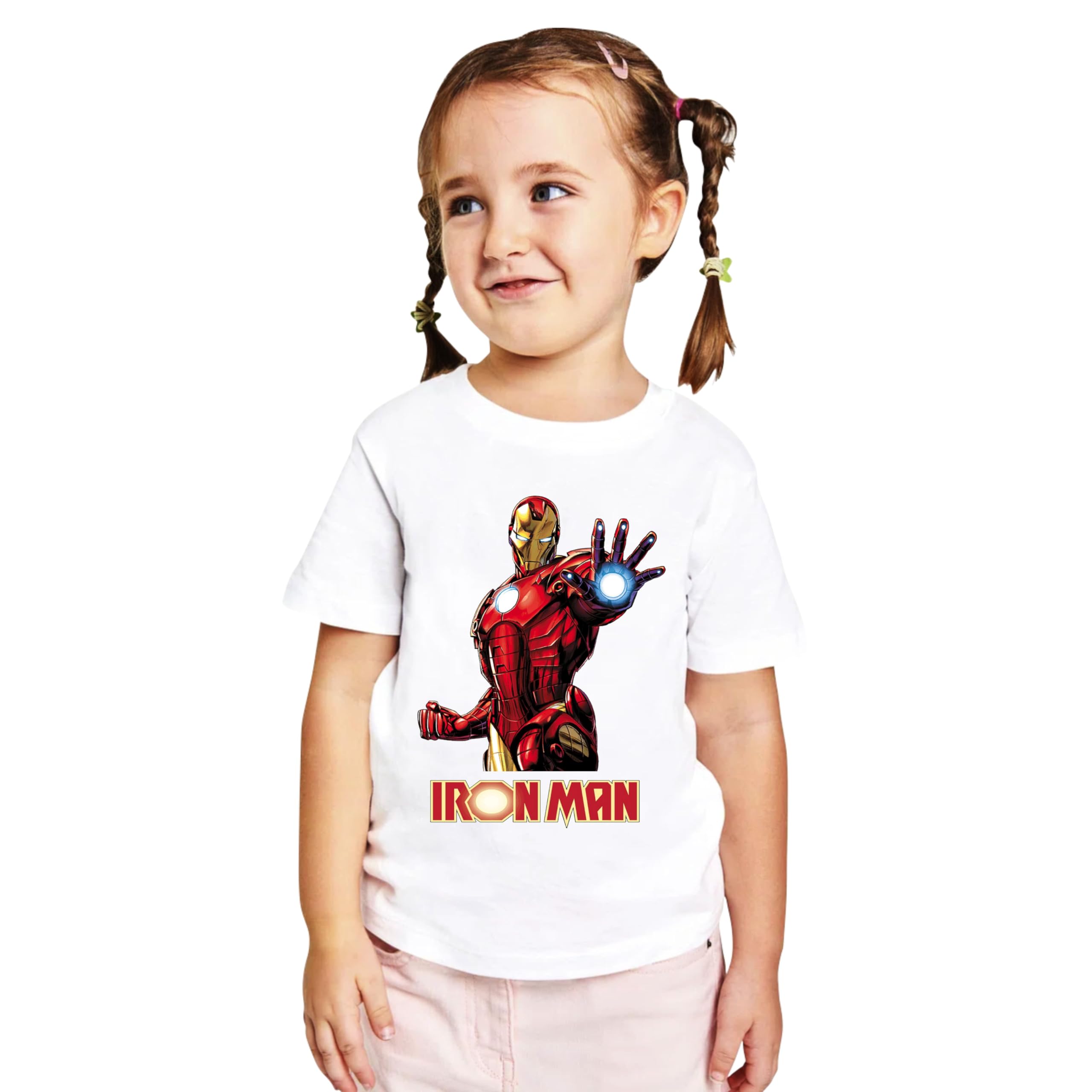 Iron Man Boys & Girls Cotton Blend Regular Fit White T-Shirt Half Sleeves-4-5Y - Image 5 thumbnail