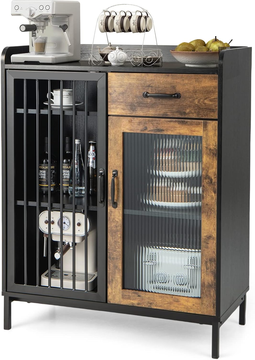 Amazon.com - LOKO Industrial Buffet Cabinet with Storage, Rustic ...