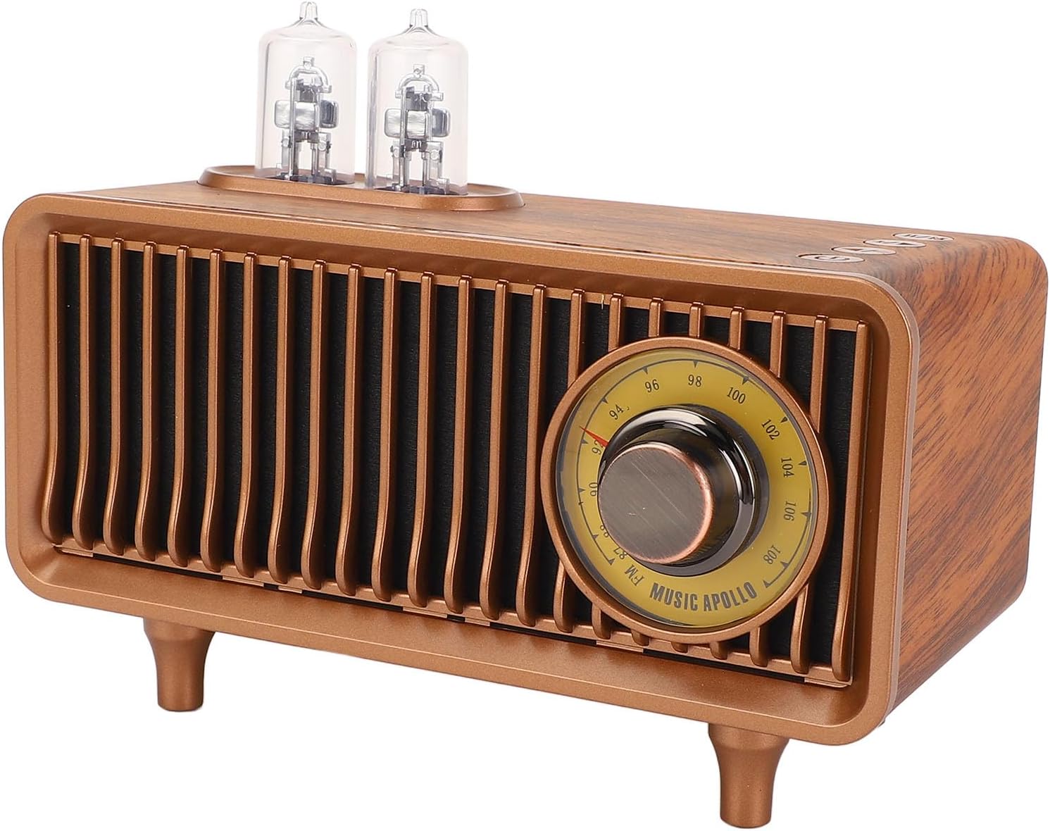 Altavoz retro Bluetooth5.0, decoración vintage, mini altavoz Bluetooth inalámbrico con luz ambiental y radio FM, estilo antiguo para cocina,