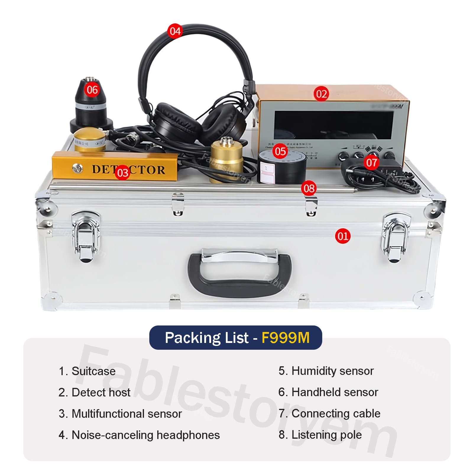 Détecteur de fuite d'eau avec volume réglable LCD multi-fréquences pour usage domestique et extérieur, moniteur de fuite de tuyau d'eau élevée pour eau chaude et froide