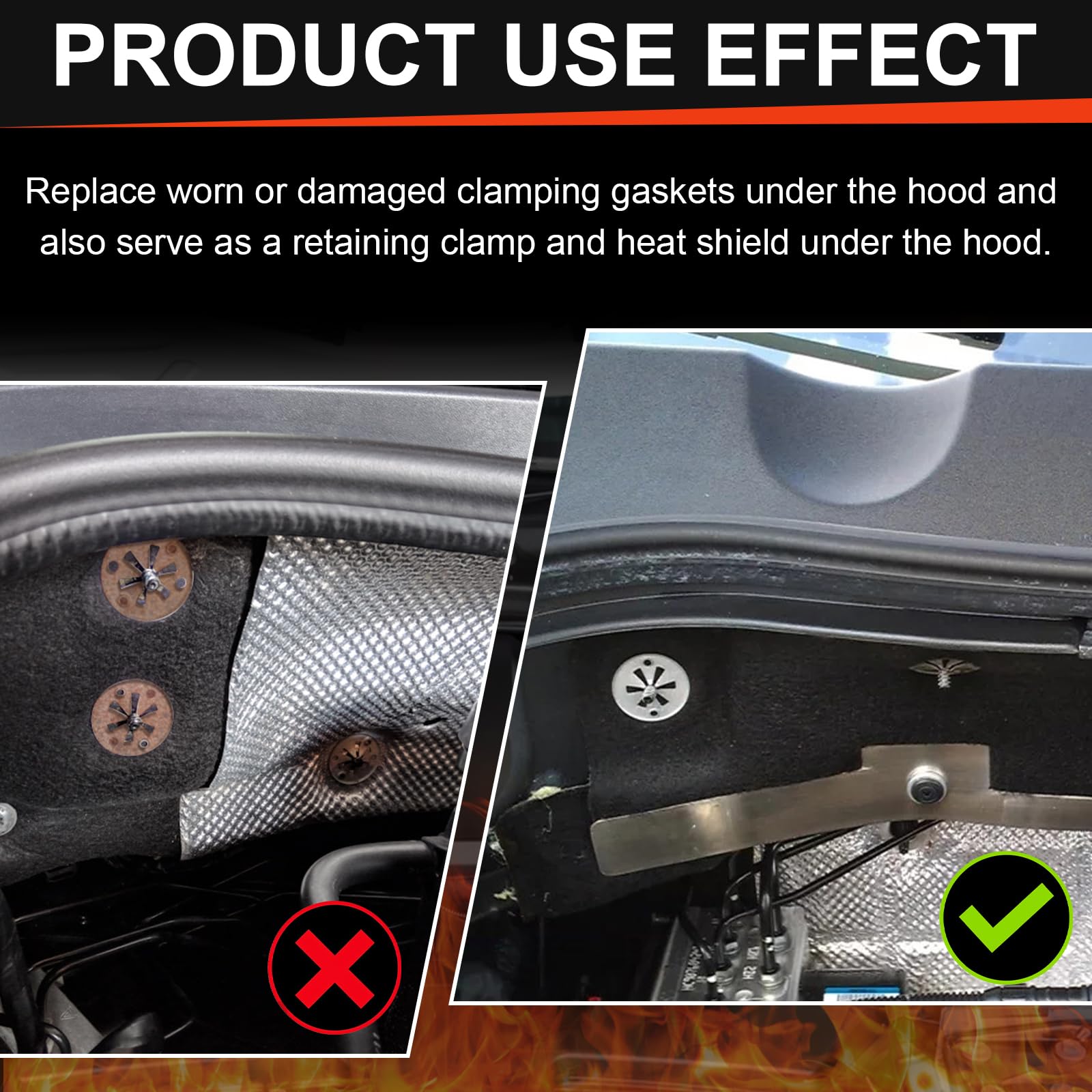 Mis.Moon 80 stuks auto hitteschild clips, auto uitlaat hitteschild clips, metalen vergrendelende ster sluitringen hitteschild bevestigingsclips voor auto, ondercarrosserie hitteschild