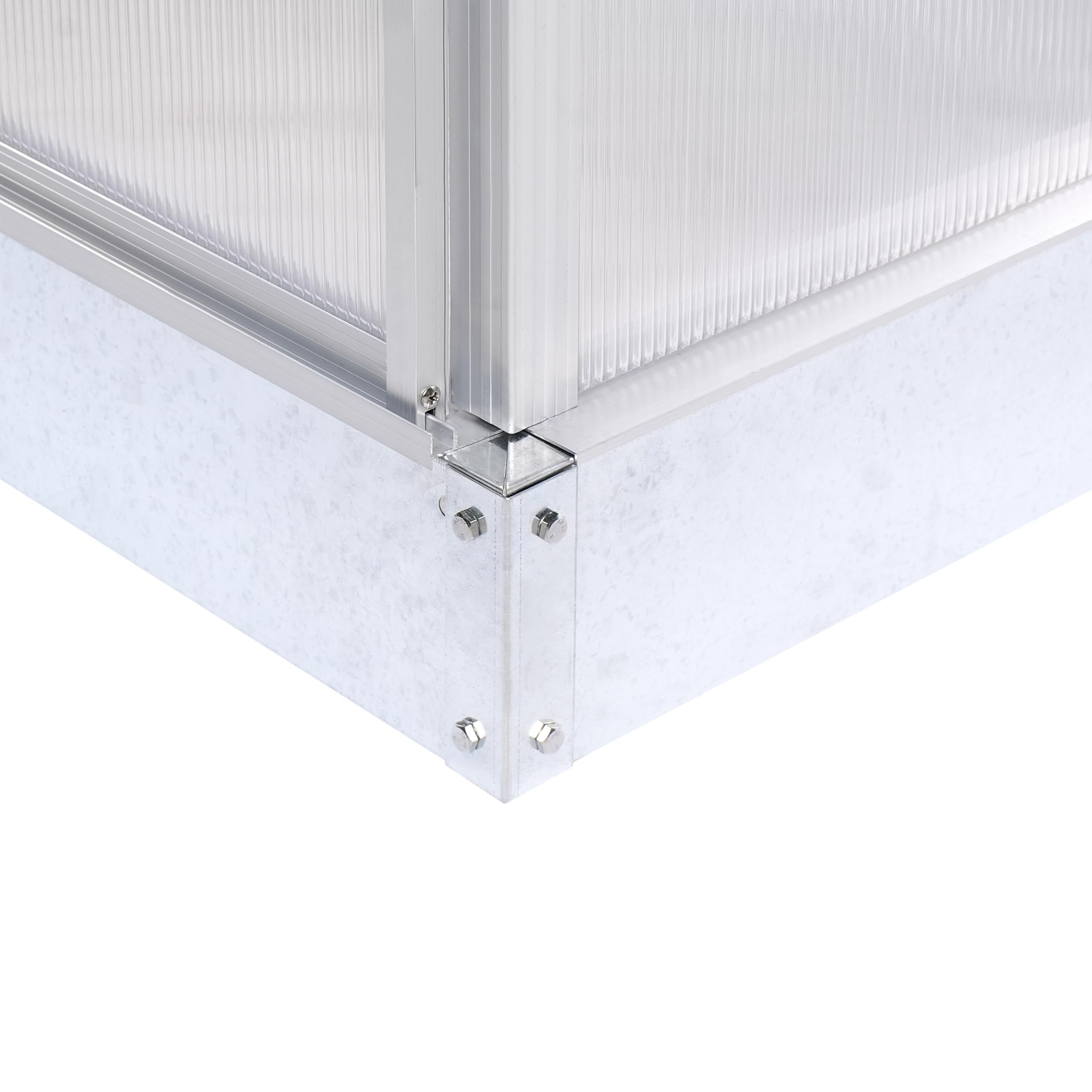 Balkon Mini-Gewächshaus Aluminium Silber 59x129 cm mit Schiebetür Dachfenster Lecce