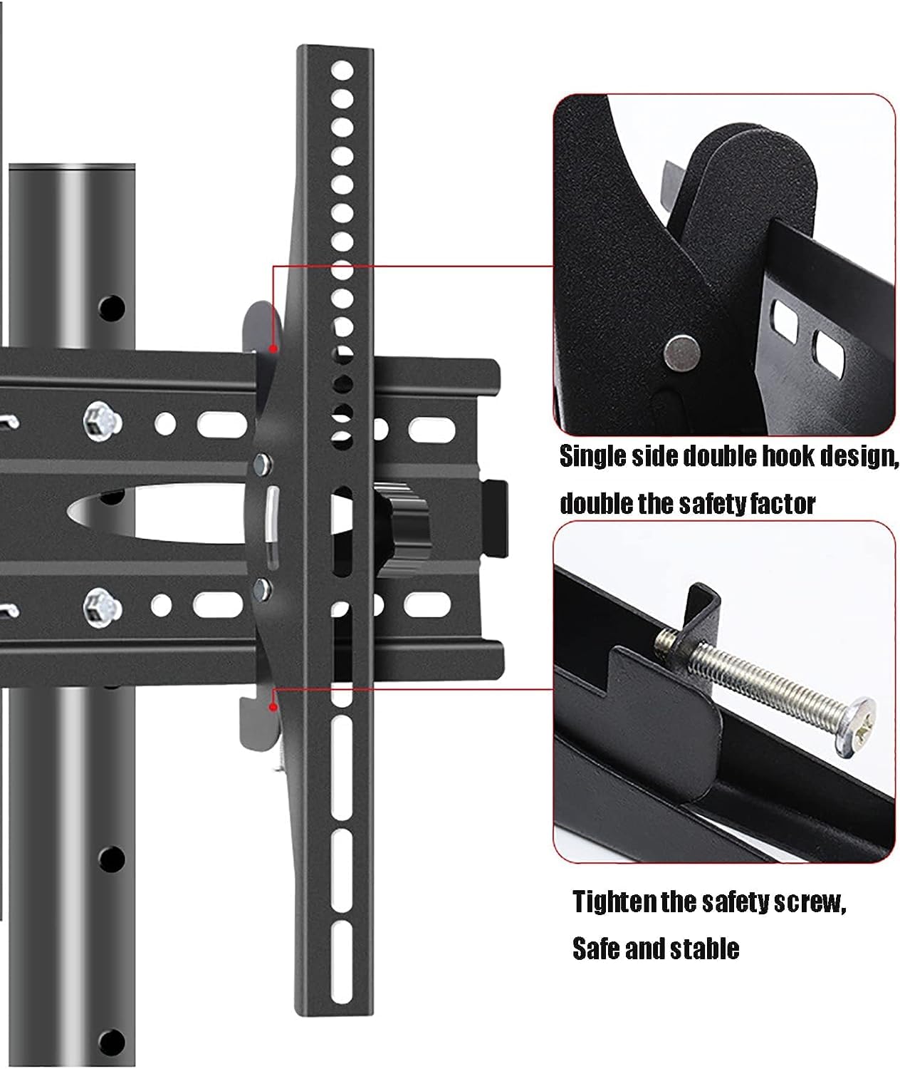 YCQYM Soporte rodante para TV, TV de pie Ajustable con Soporte Giratorio Grueso, Soporte para TV móvil para Pantallas de 3265 Pulgadas, Resistente para Sala de Estar y Oficina
