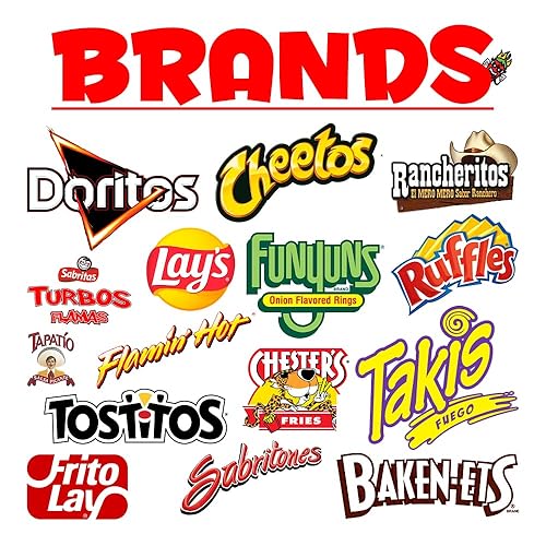 Miniatura 3 de Chili Treats Spicy Flamin Hot Fiery Chili Mystery Box of Chips Bundle Care Pack Sampler Surtido lleno de 25 bolsas de los mejores chips picantes