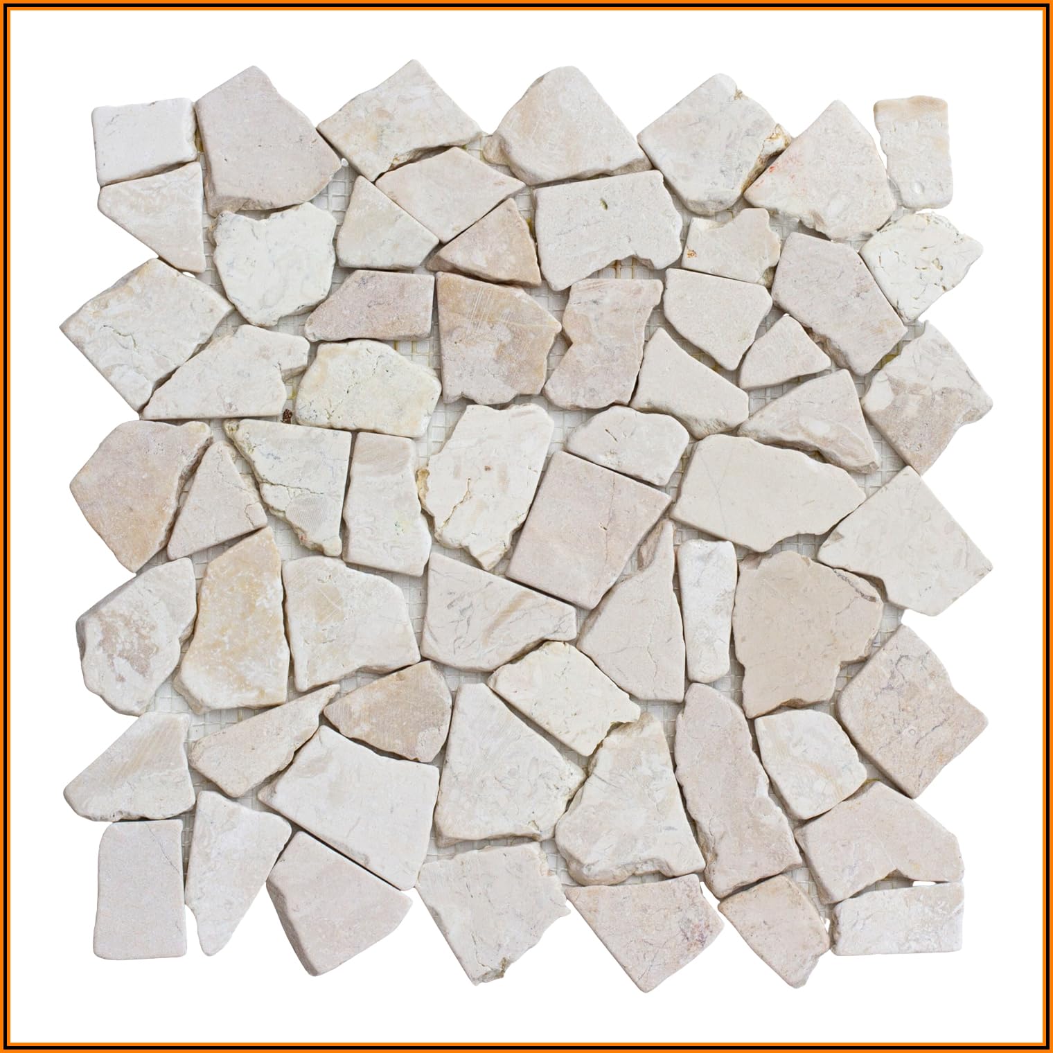 M-1-003 - 1 m² = 11 Fliesen - Naturstein Marmor Bruchsteinmosaik Mosaikfliesen Marmormosaik Fliesen Lager Verkauf Stein-Mosaik Herne NRW