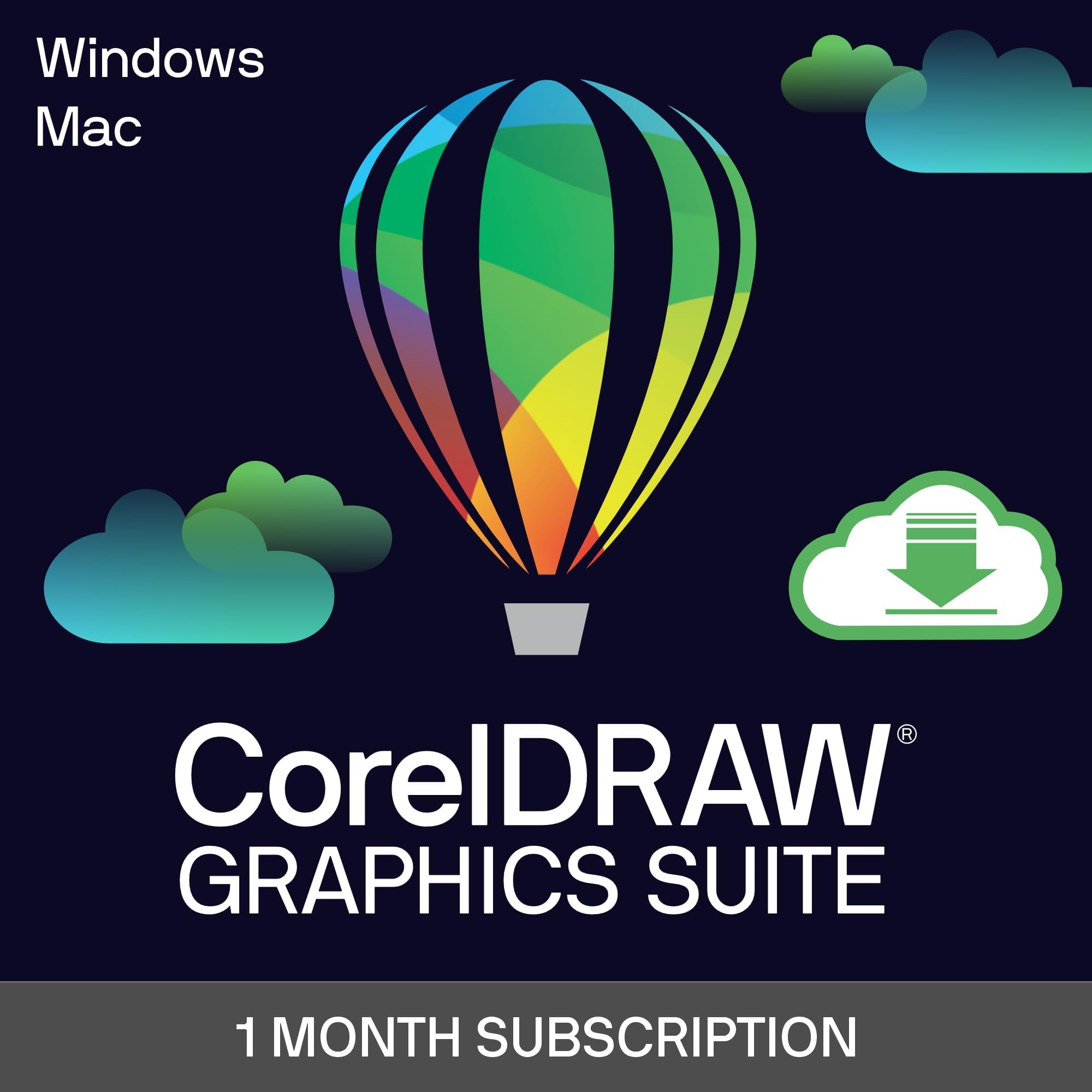 CorelDRAW Graphics Suite | 1 Month Subscription | Graphic Design Software for Professionals | Vector Illustration, Layout, and Image Editing [ PC/Mac Download]