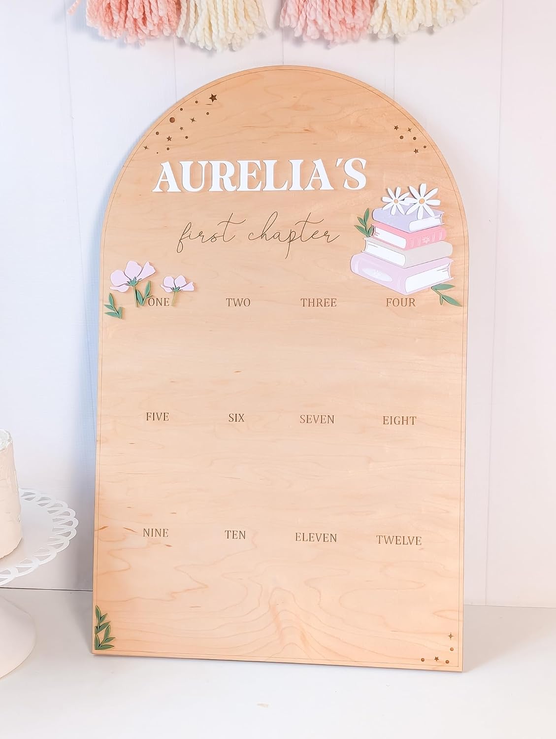 Chapter One First Birthday Photo Board, Storybook 1st Year Party Decoration, One for The Books Photo Display Wood Sign