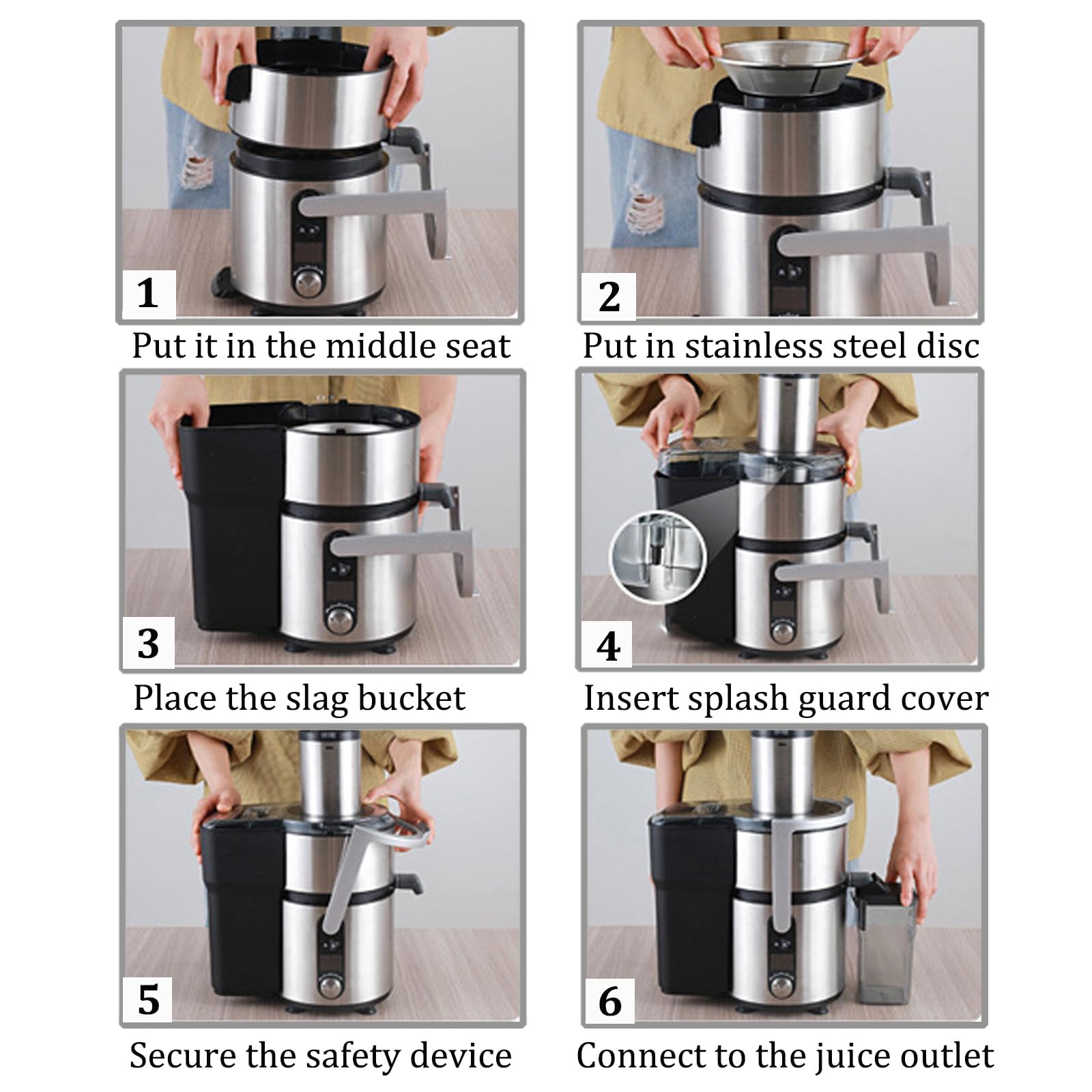 Centrifuga Estrattore Frutta e Verdura,Estrattori di Succo,Centrifuga Frutta e Verdura Professionale,Separazione Dei Residui di Succo,Regolazione a 5 Velocità,Adatta per Negozi di Bevande e Cucine