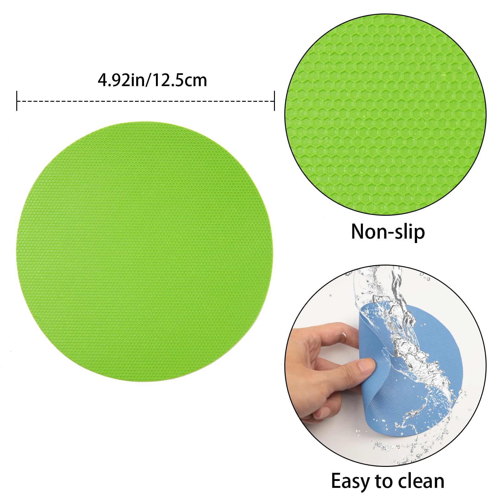 6Pcs Rubber Jar Gripper Pads, Multi-purpose Jar Opener Grippers, Bottle Lid Openers Round Kitchen Coasters for Elderly Children Women Weak Hands