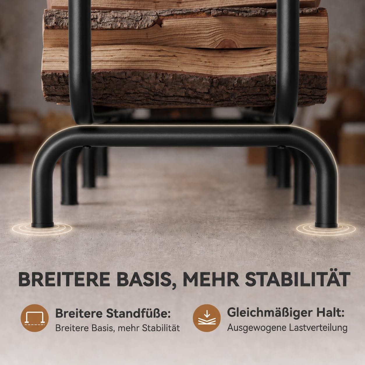 Josmimic Kaminholzregal 138 x 40 x 100 cm, Brennholzregal aus Metall für Innen- und Außenbereich, Schwerlast Feuerholzregal, Holzlager Stapelhilfe für Kamin, Garten und Terrasse, Schwarz