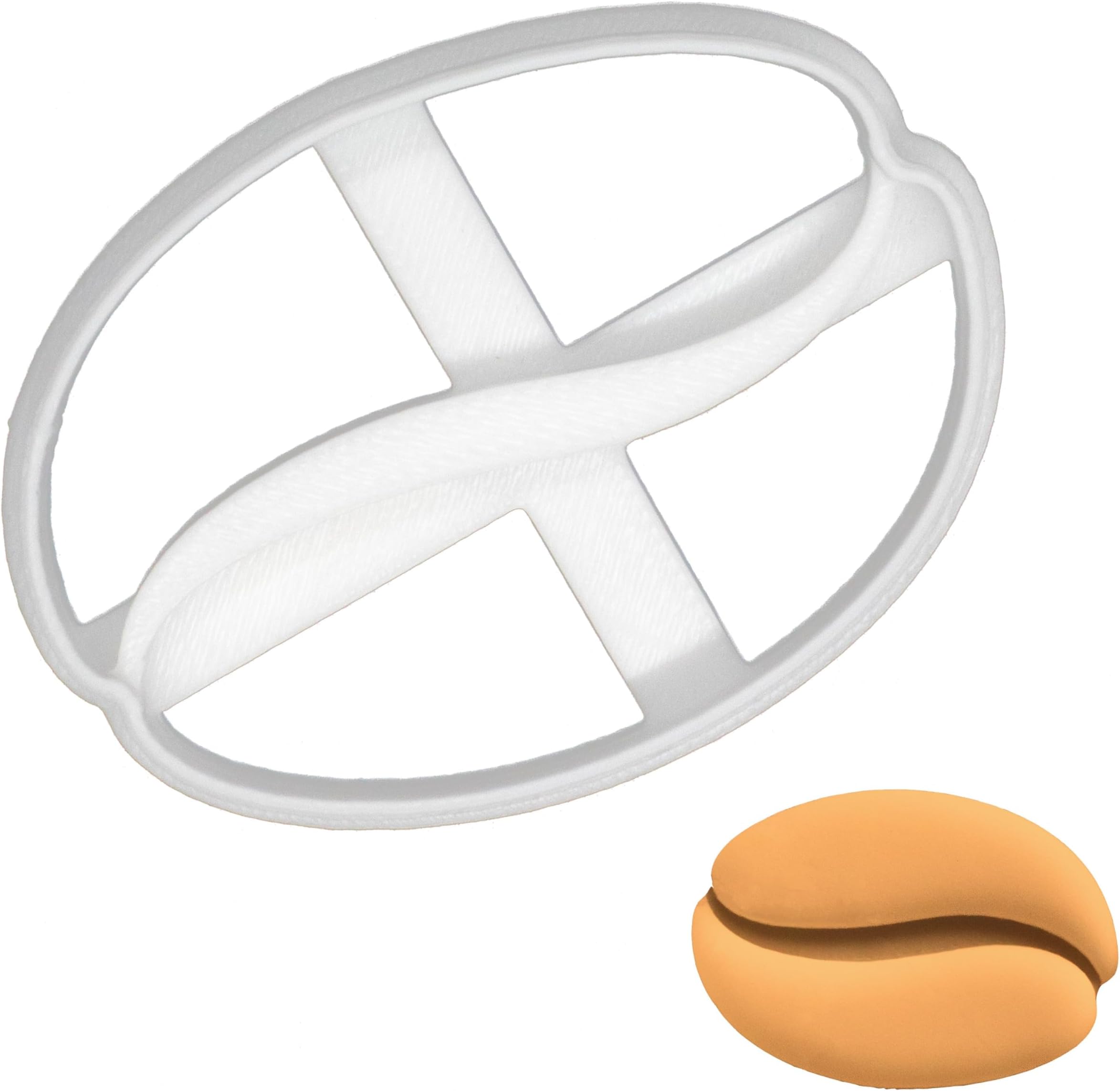 BAKERLOGY Coffee Bean Cookie Cutter - Detailed Biscuit Cutter Design for Baking and Crafts, Ideal on Fondant, Dough, Clay