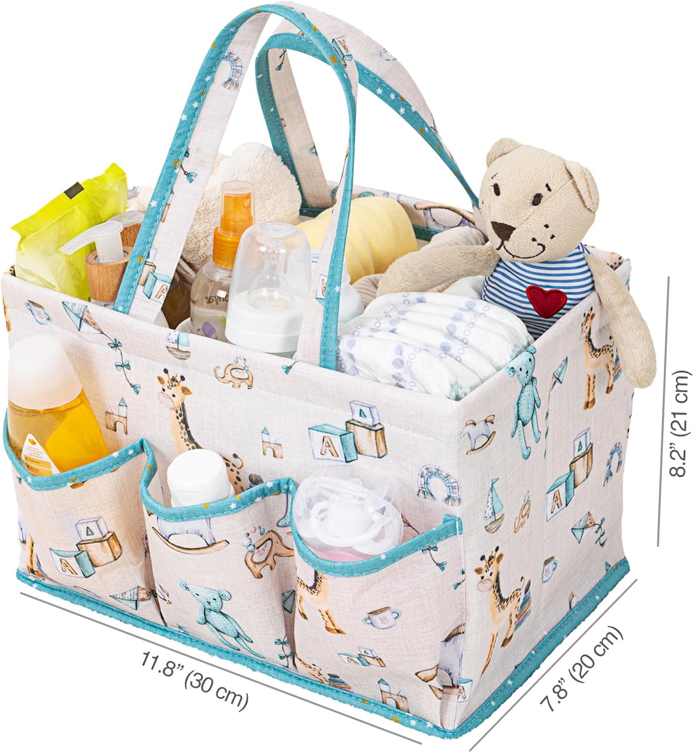 赤ちゃんのおむつキャディオーガナイザーバッグ &ndash; 大容量のお着替えトート 男の子の必需品用 スタイリッシュなブルーナーサリーストレー