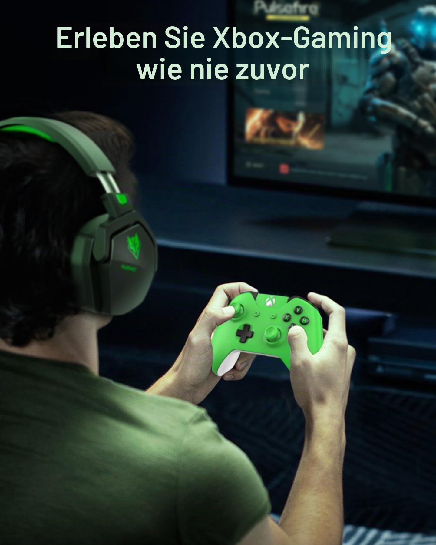 NUBWO N16 Gaming Headset – Mikrofon mit Geräuschunterdrückung, Stereo Sound und Komfortables Design für PS5, PS4, Xbox One, NS, PC, Laptop und Mac - Grün