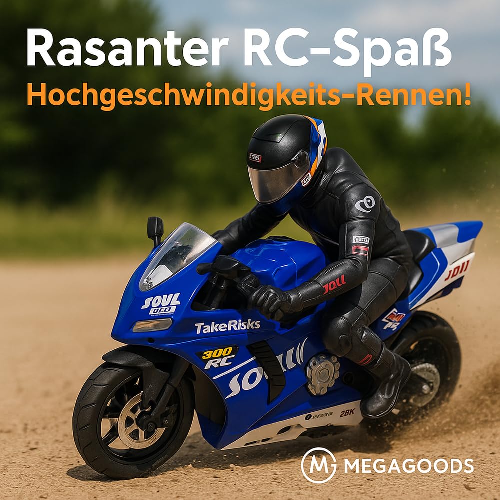 RC Motorrad 1/6 Elektro Rennbike 4CH High Speed Racing DE.