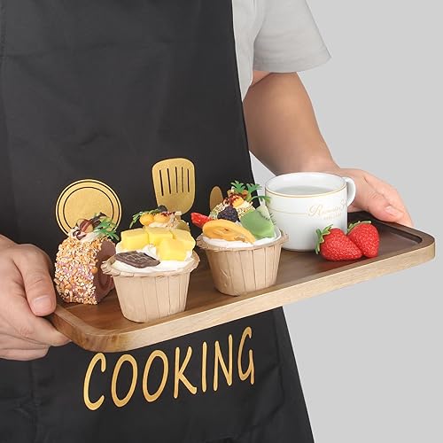 Miniatura 7 de Platos de madera para servir platos largos de acacia, bandeja rectangular de madera para decoración del hogar, tabla de queso, aperitivo, platos de