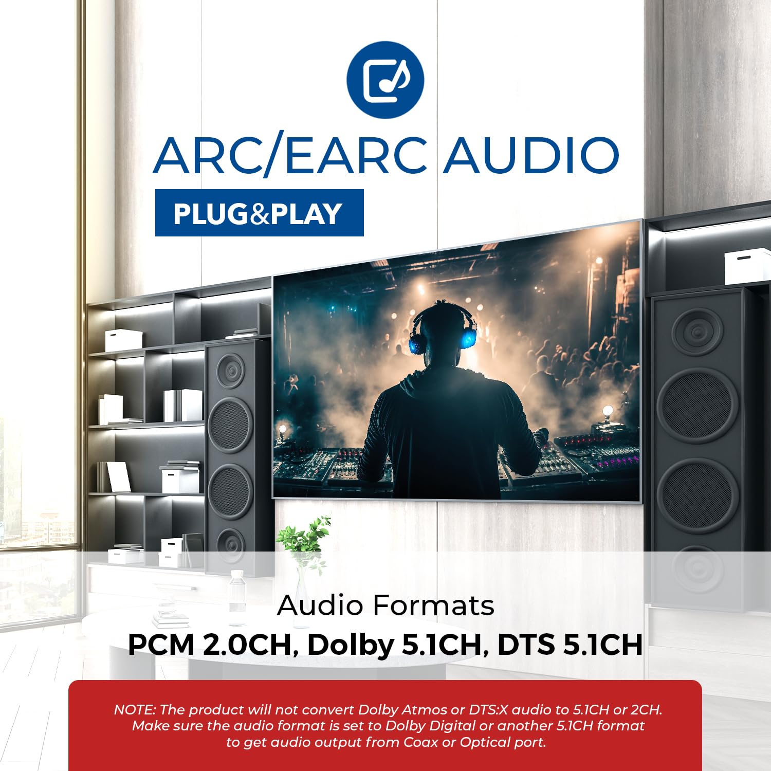 OREI eARC/ARC HDMI to Optical/Coaxial Audio Extractor, Supports