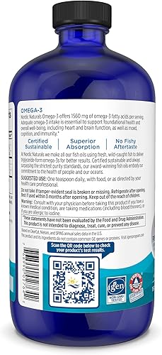 Miniatura 3 de Omega 3 de Nordic Naturals fomenta la cognición salud cardíaca y el sistema inmunológico 1686 16 onza Natural 1 1