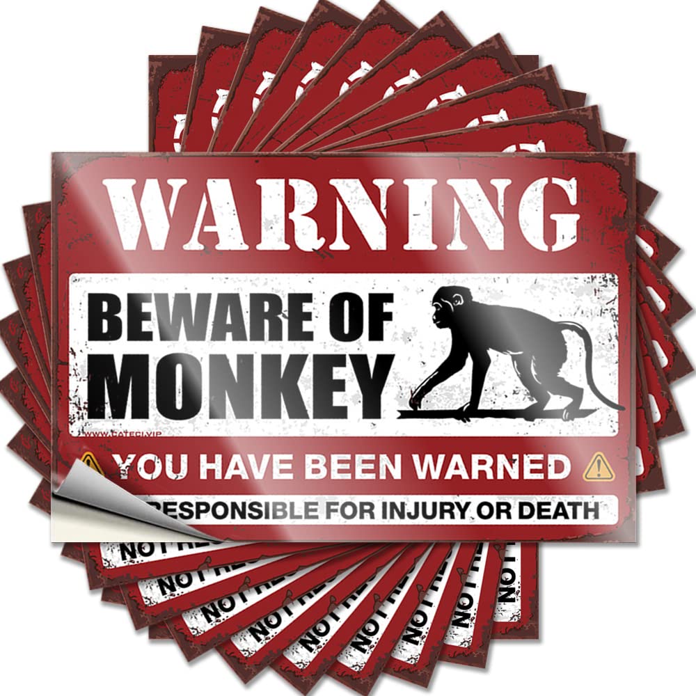 Beware of Monkey Saying Grunge Room Decor Aesthetic | Glitter Accessory Removable Decal Pack(6X9CM)