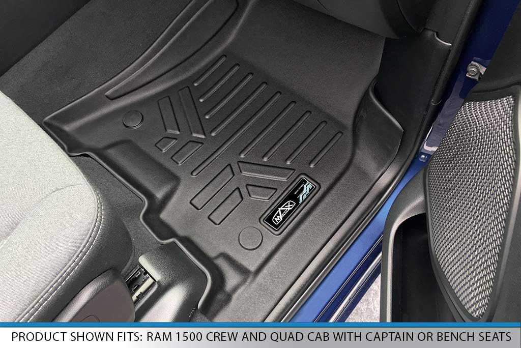 SMARTLINER - Custom Fit Floor Mats - 1st Row Liner Set - Compatible with 2019-2024 Ram 1500 - Image 3