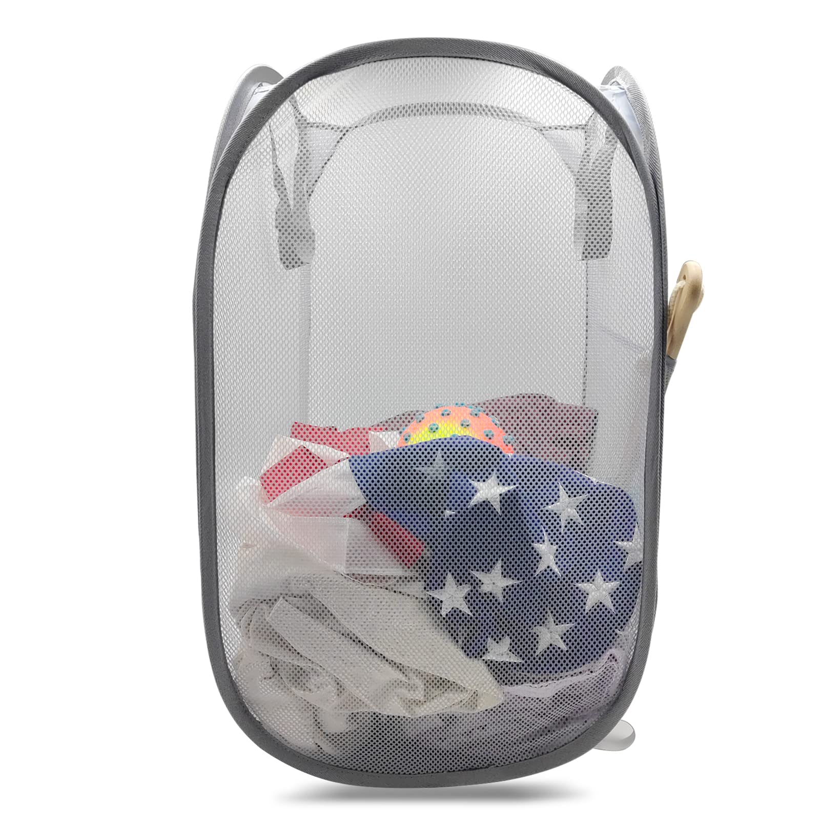 Sturdy Mesh Laundry Hamper Basket Bag,collapsible Pop up for Laundry Room