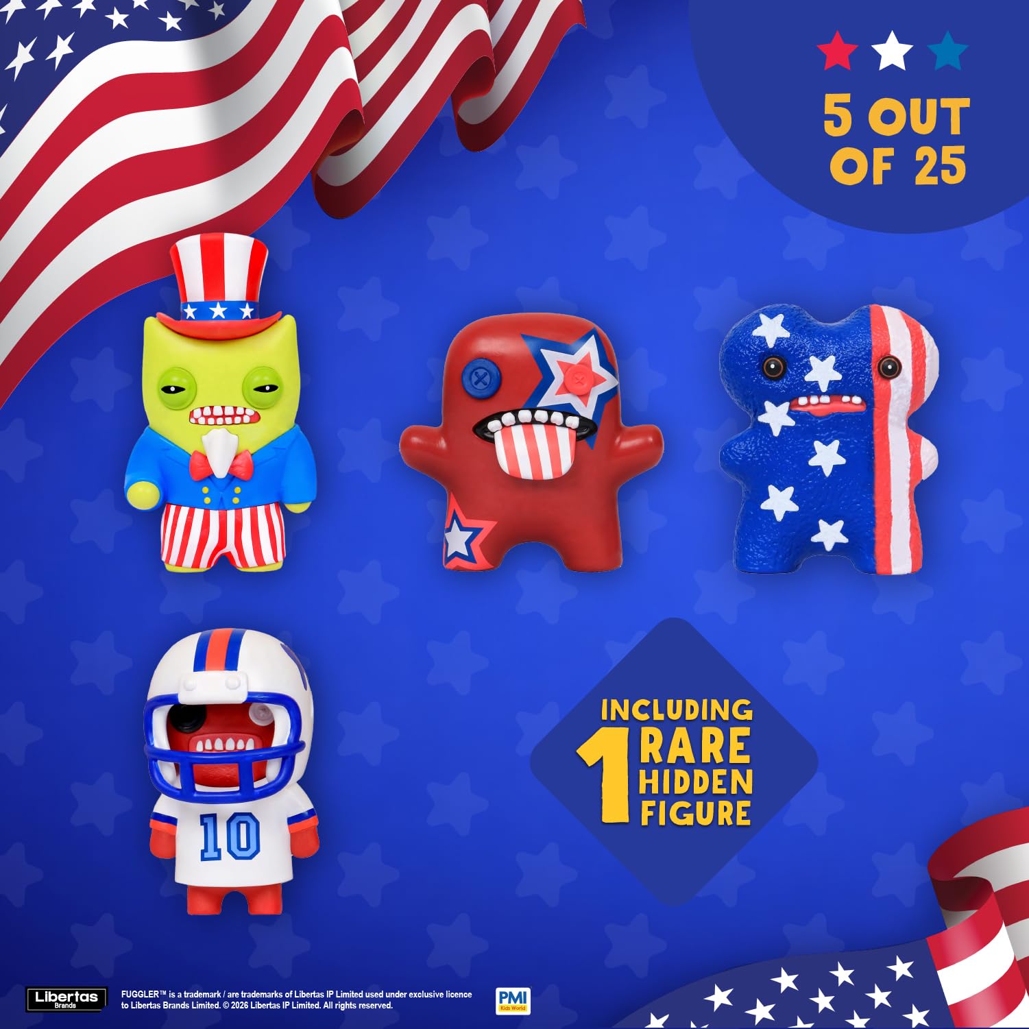 Amazon.com: Fuggler USA 250 Anniversary Collectible Figures 5 Pack