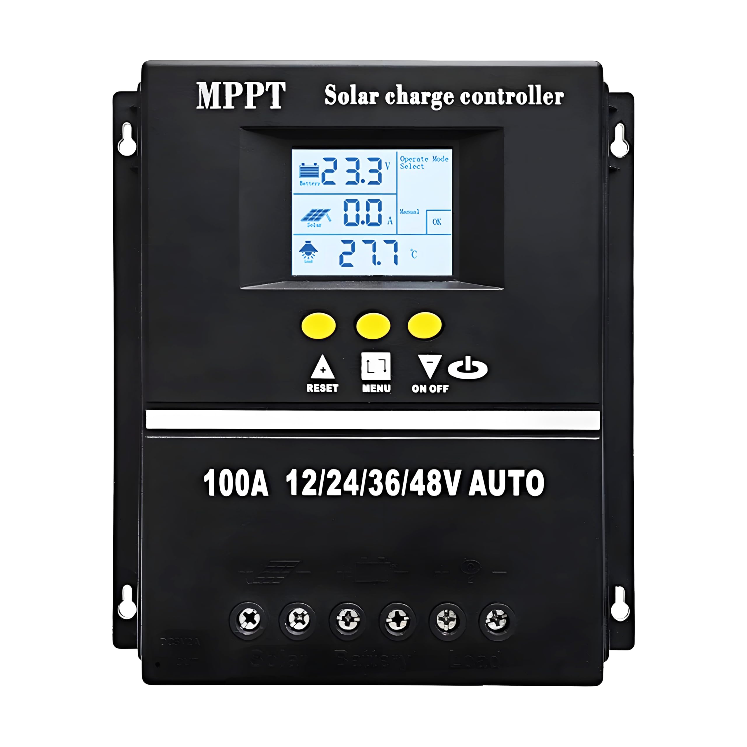 Y&H 100A MPPT Solar Charge Controller, SY10048, 12V-48V, LCD Display, Dual USB for Lead-acid/Lithium Batteries