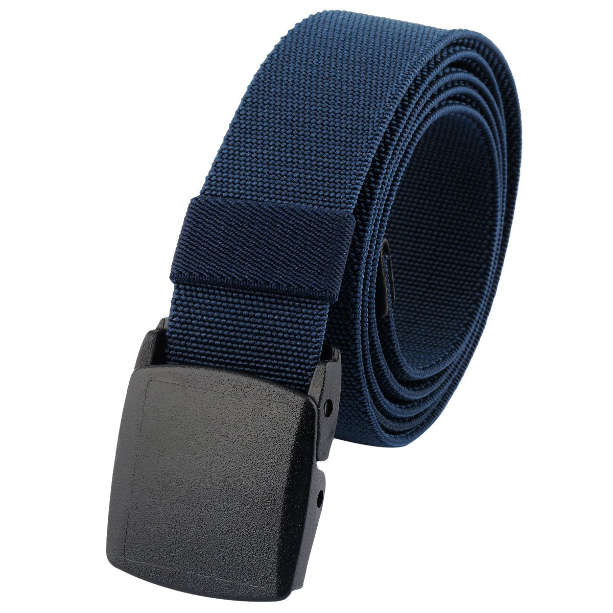 KYEYGWO Unisex Elastic Web Belts, Outdoor Adjustable Stretch Webbing Nylon Belt with Plastic Buckle, Navy