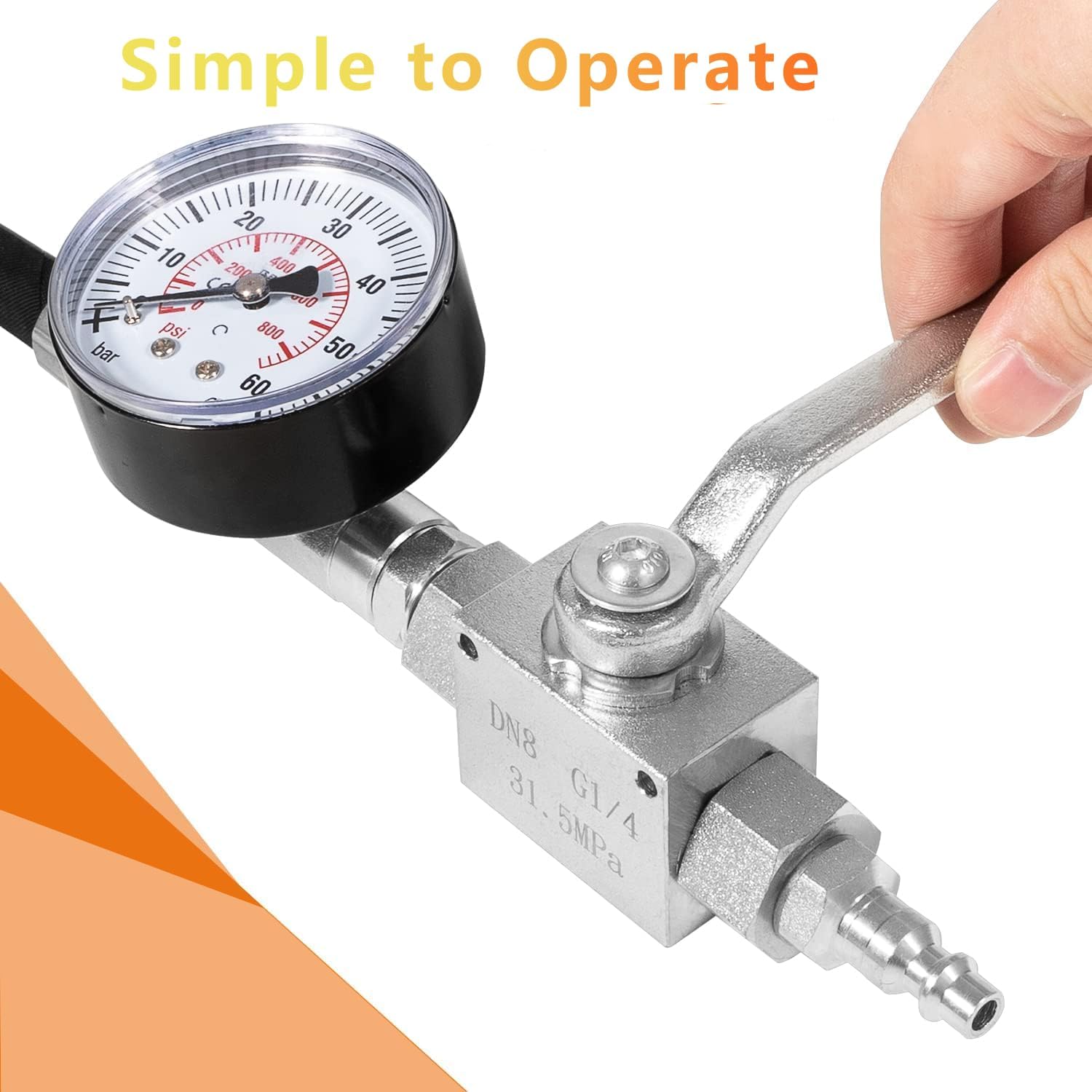 High Pressure Oil System Air Test Kit for Ford 6.0L 7.3L Powerstroke, IPR Valve Leak Detection Tool with Hose & Fittings