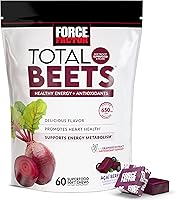 Force Factor Total Beets Soft Chews: Heart-Healthy Energy with Beetroot, Nitrates, L-Citrulline & Antioxidants - 60 Delicious Acai Berry Chews