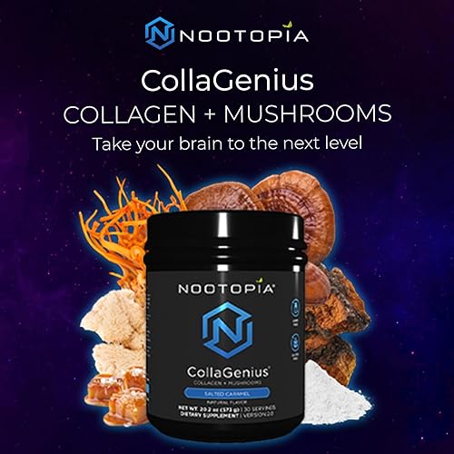 Miniatura 2 de Nootopia Collagenius v 2.0 - Polvo mezclado de 4 hongos, colágeno y superalimentos - Suplemento cerebral que apoya la concentración, la memoria, el