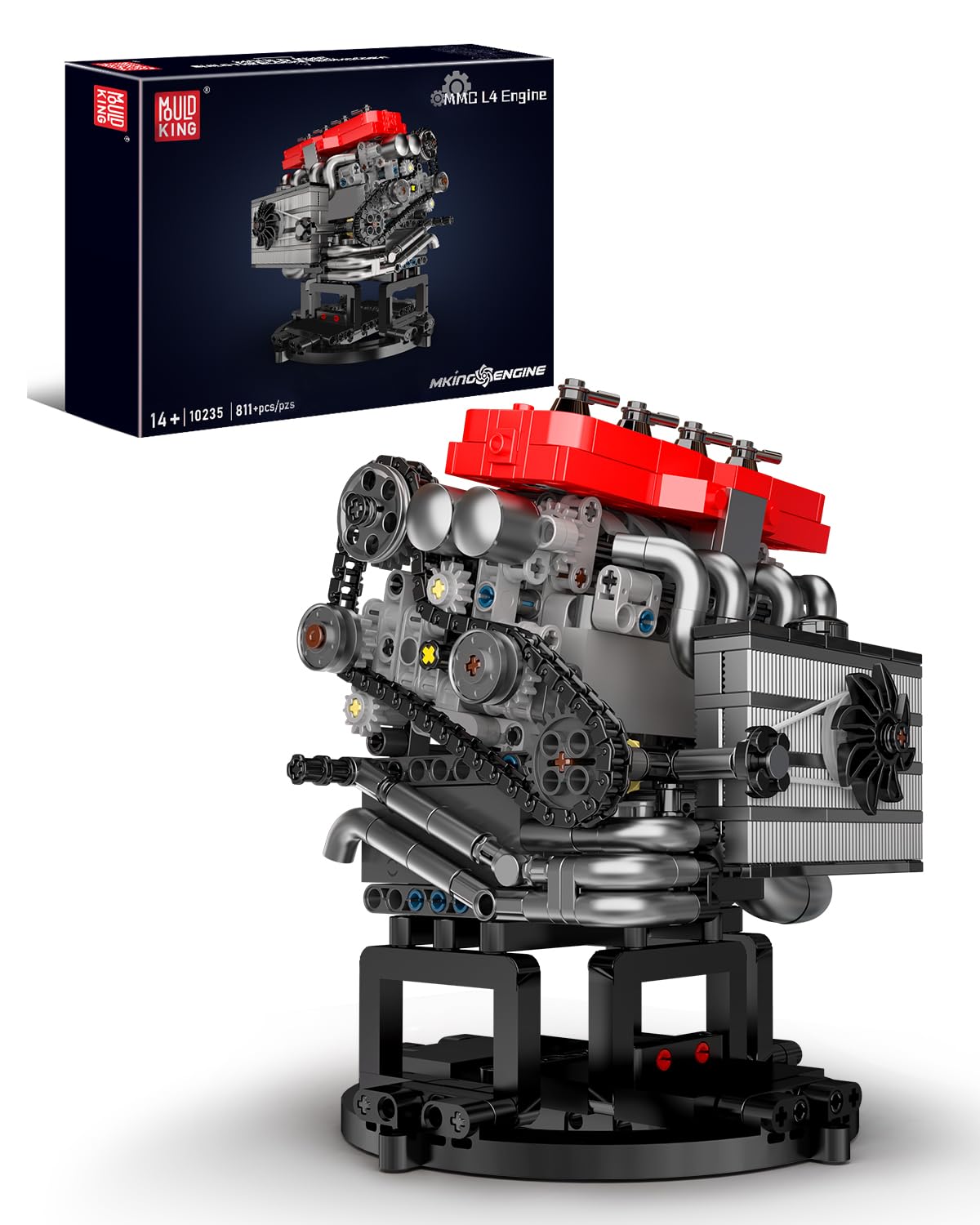 Mould King 10235 Modelo de bloques de construcción de motor de coche, 811 piezas, kit de bloque de motor de coche, bloques de sujeción como juguete y regalo (14 años y mayores)