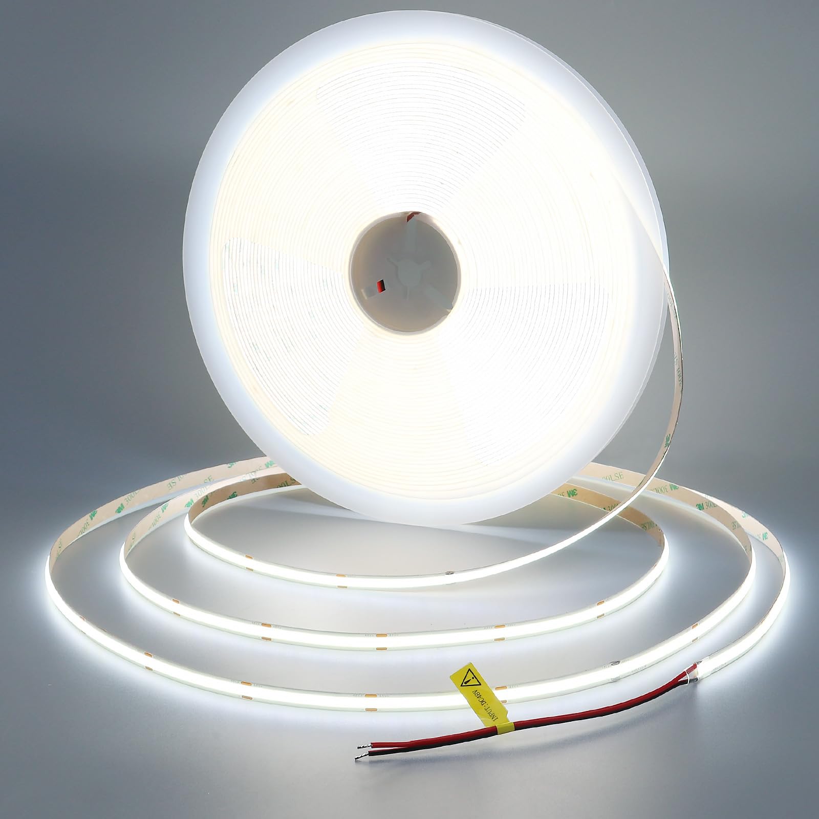 TOPAI Ruban LED COB 20M Blanc Froid 6000K Autocollant DC 48V Découpable