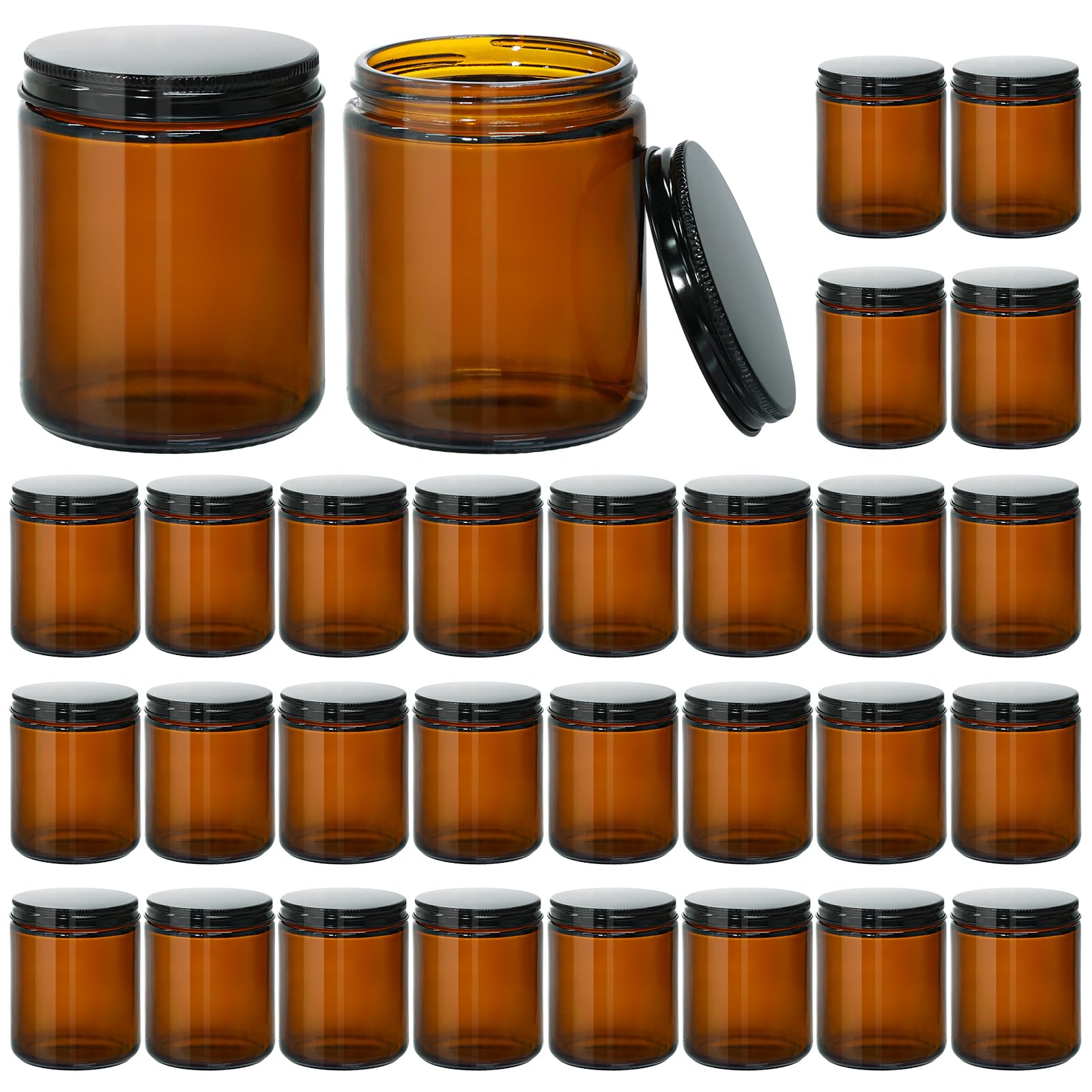 KEYWING Glass Candle Jars with Metal Lids