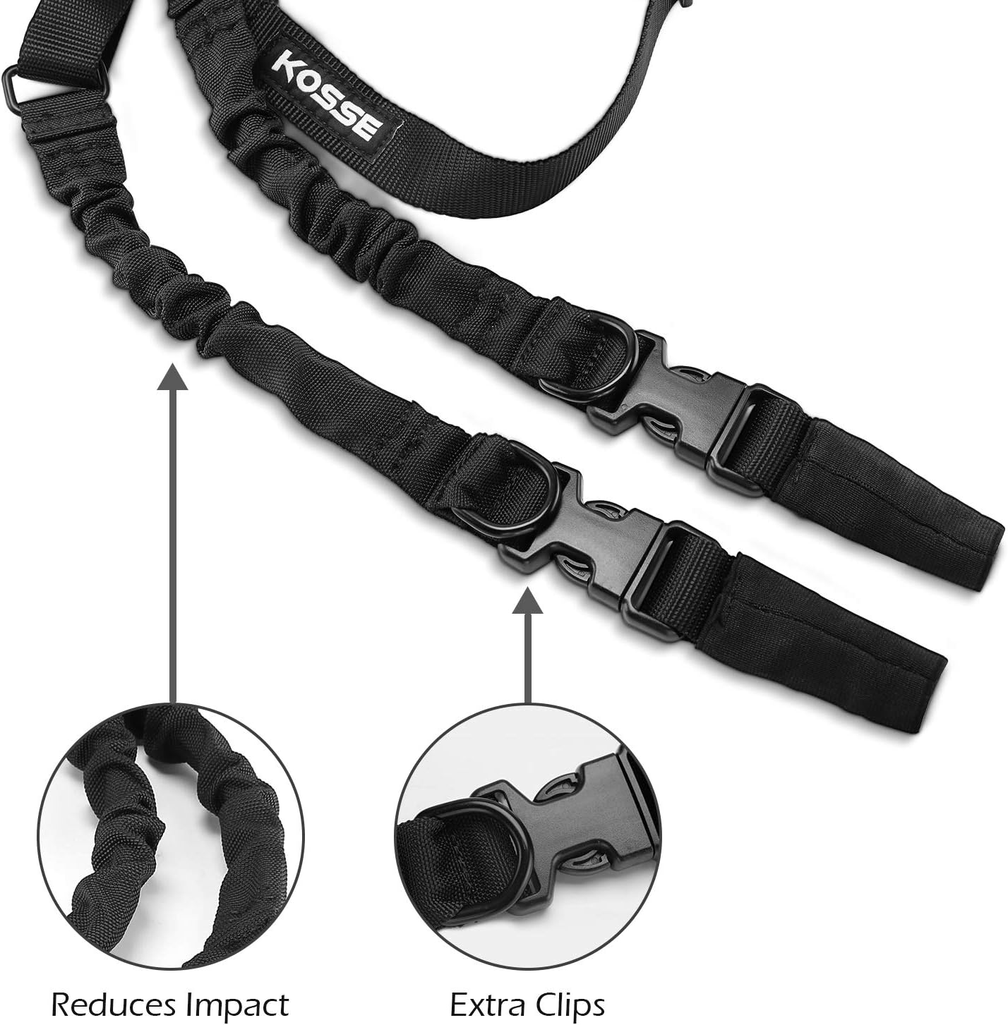 Kosse 2 Point Gun Sling, Premium Nylon Adjustable Shoulder Strap with Large Metal Hook Upgraded for Hunting, Shooting and Outdoors