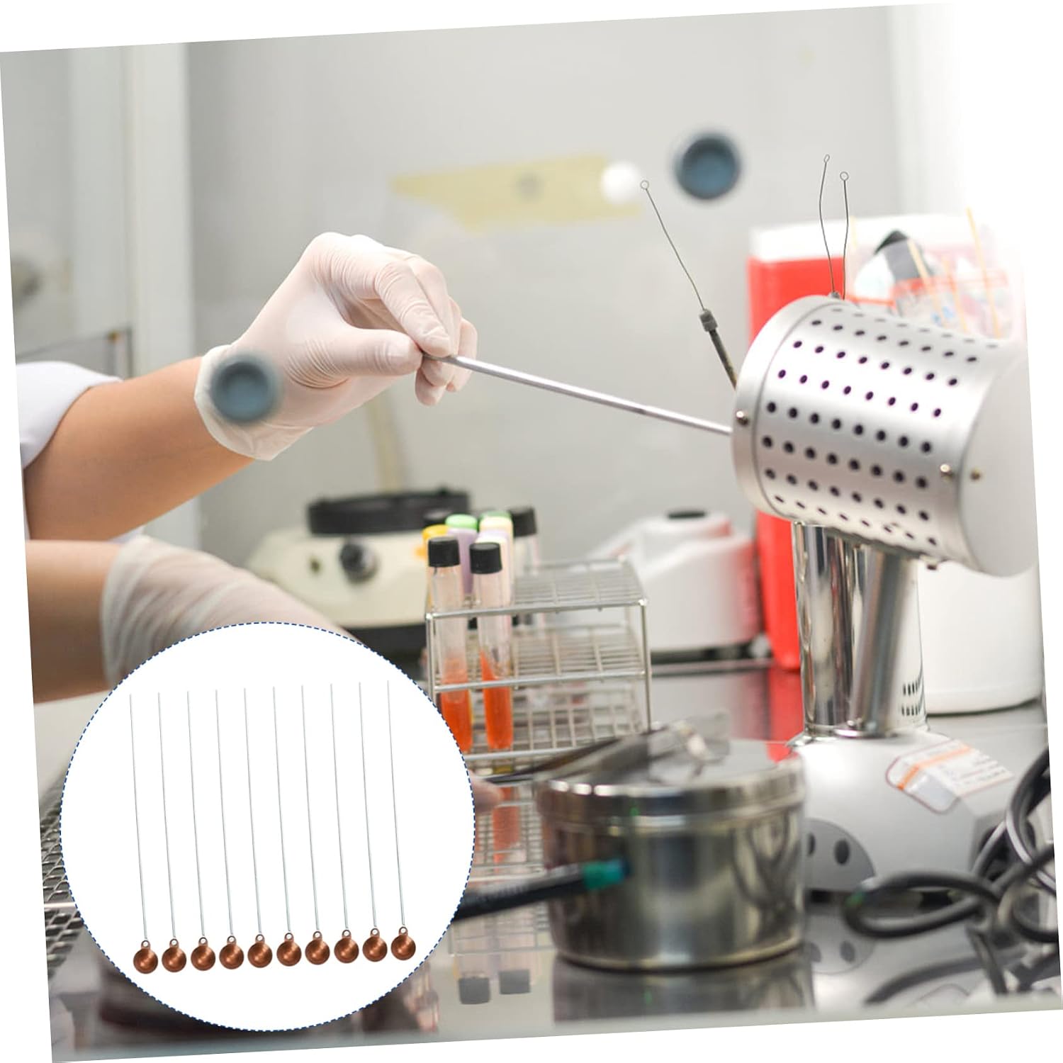 10pcs Copper Head Combustion Spoons for Chemical Experiments Laboratory Instruments Ergonomic Design High Temperature Resistance Essential Teaching Tool