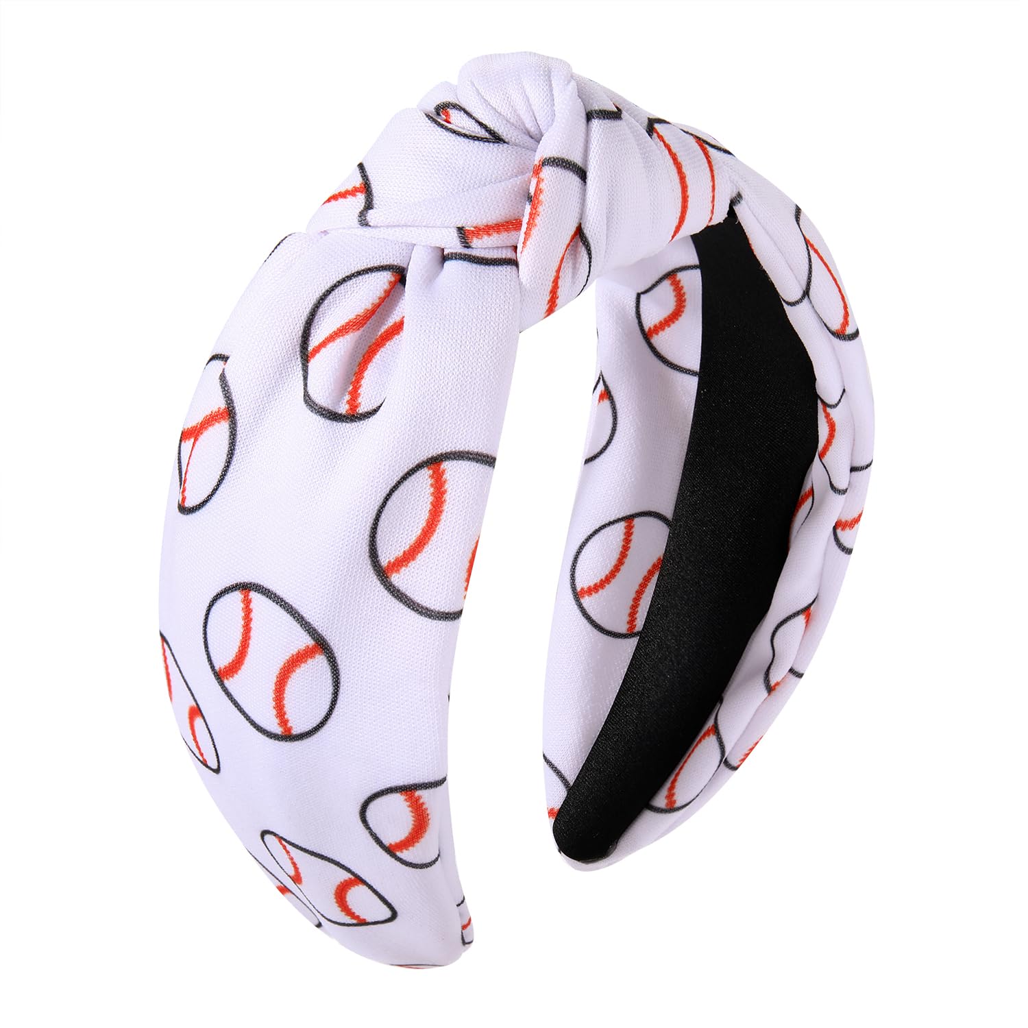 ZITULRY Knotted Headbands for Women Basketball Football Baseball Printed Wide Top Knot Headband Sport Hairband Party Game Hair Accessories Funny Gifts for Women Girls
