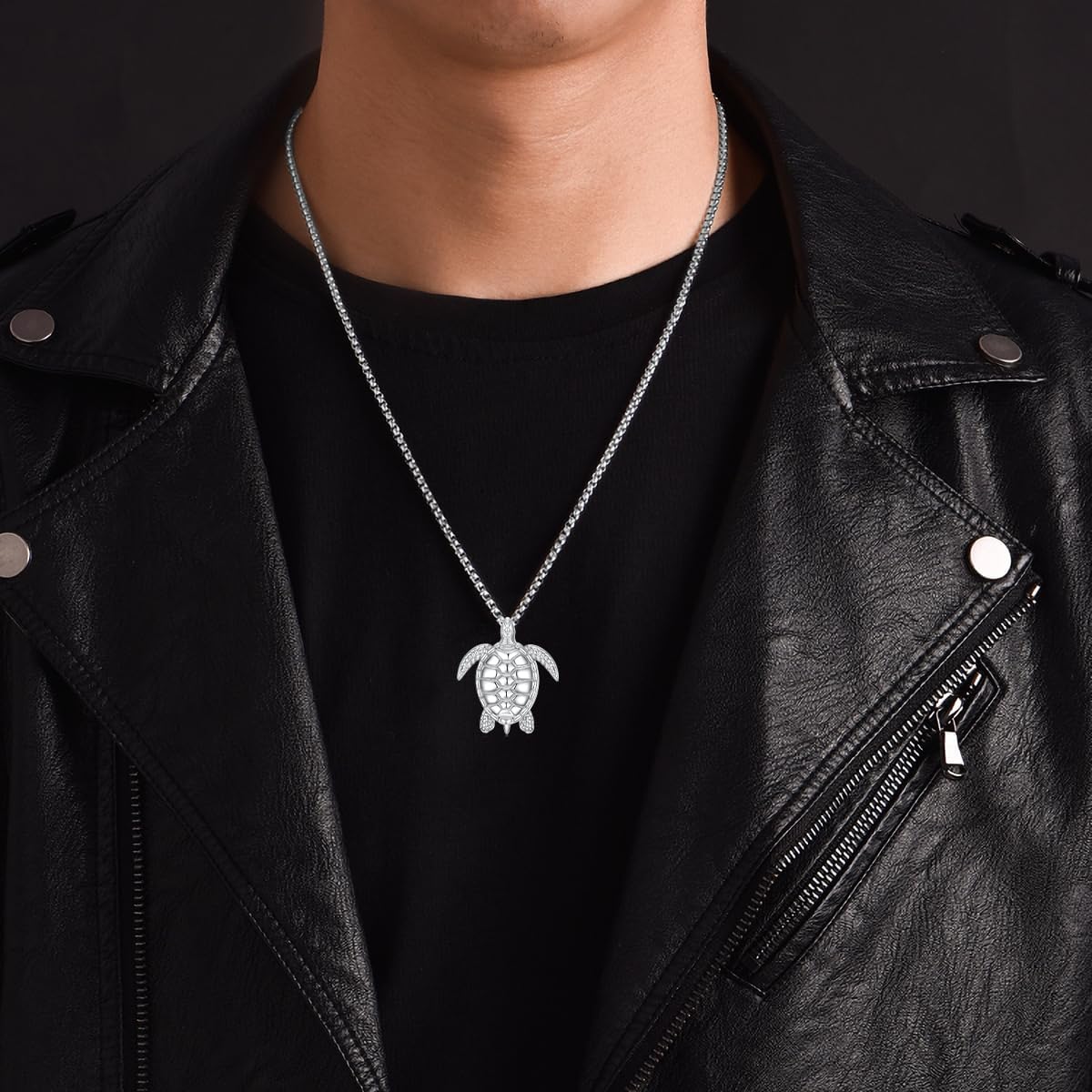 Turtle Necklace 925 Sterling Silver Animal Ocean Sea Turtle Pendant Necklace Jewelry Gifts for Men Women - Image 3